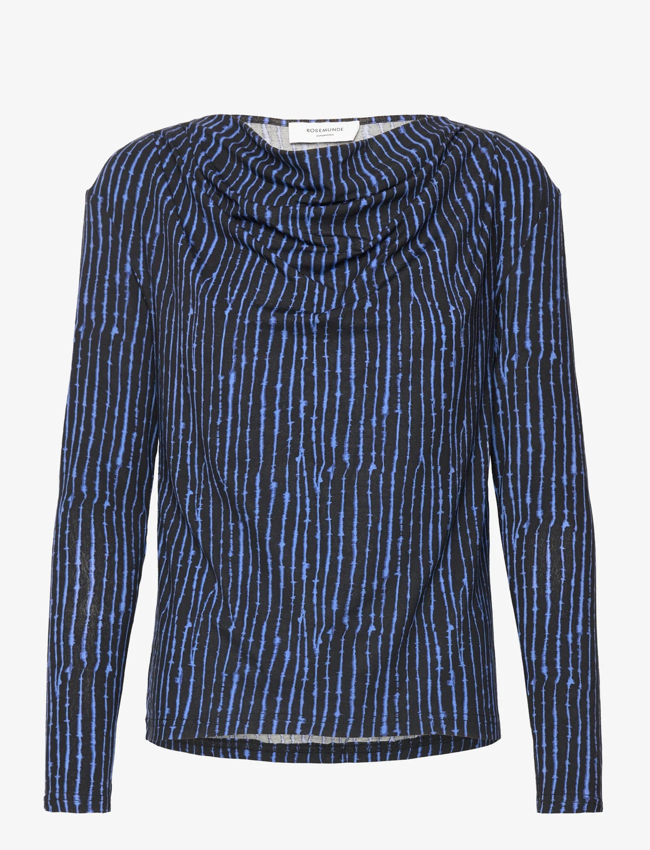 Rosemunde - Viscose t-shirt - topy z długimi rękawami - blue uneven stripe print - 0