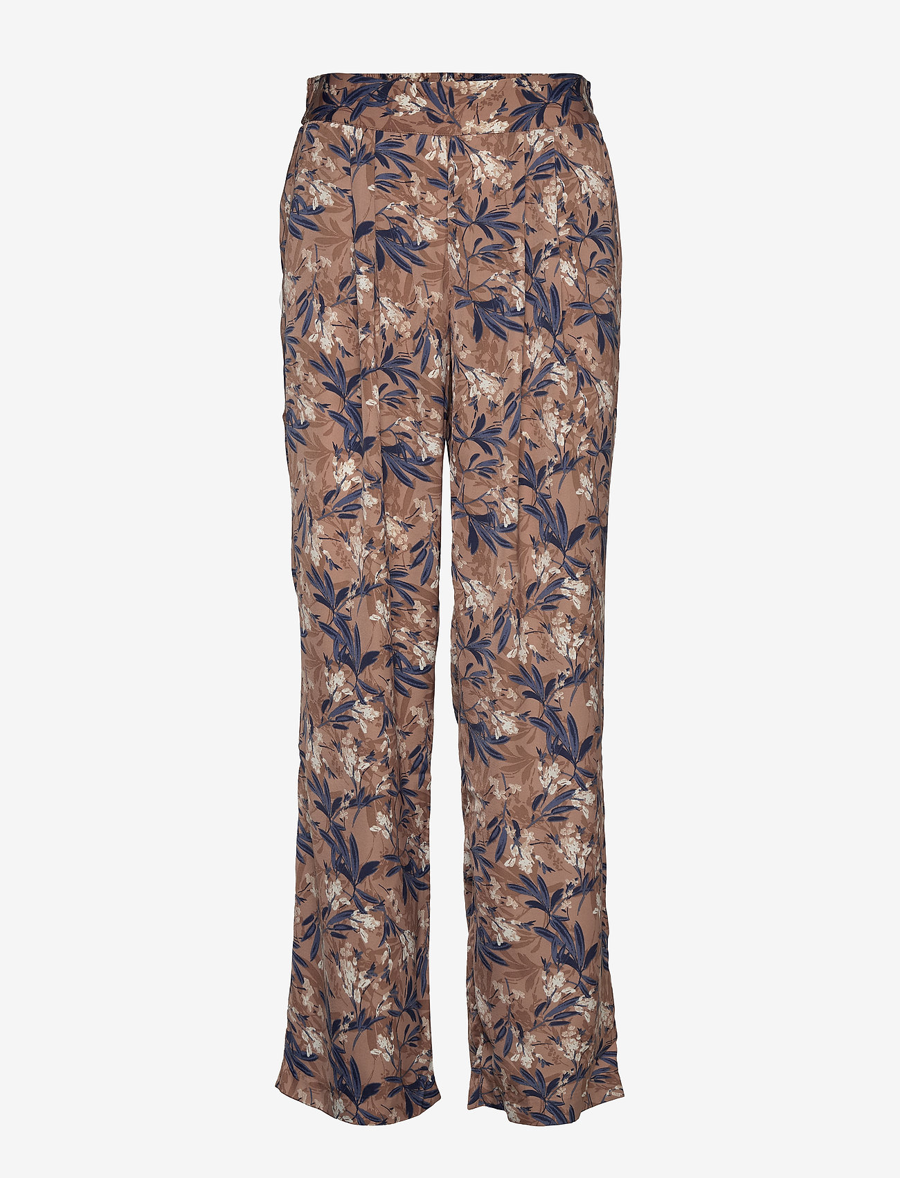 Rosemunde - Trousers - nougat poetic leaf print - 0