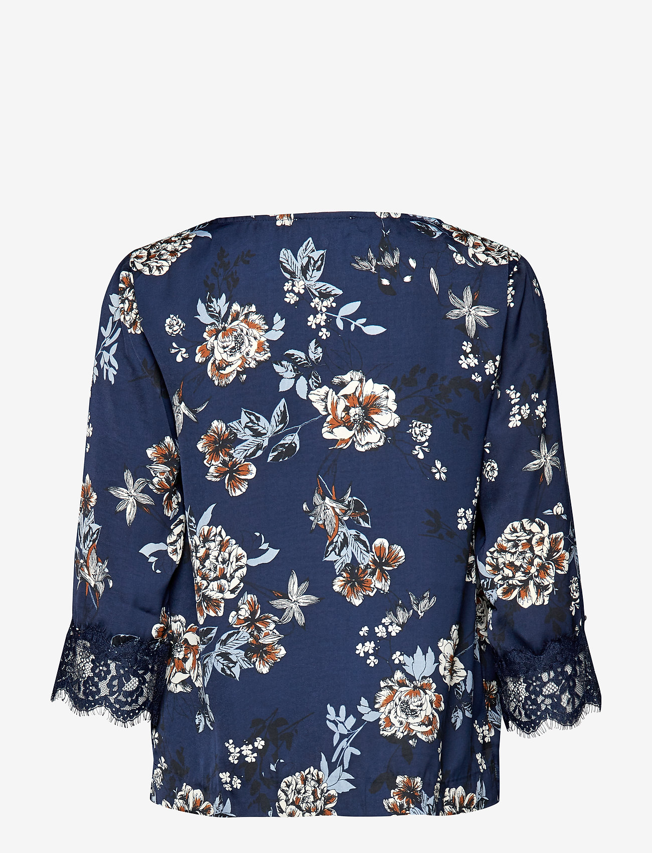 Rosemunde - Blouse 3/4 s - blue blossom print - 1