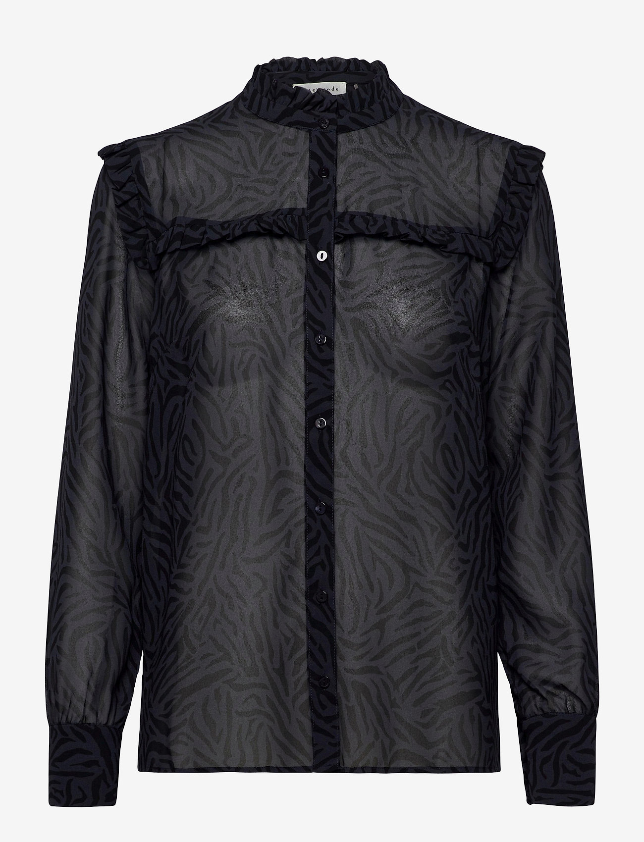 Rosemunde - Recycle polyester shirt ls - blueberry zebra print - 0