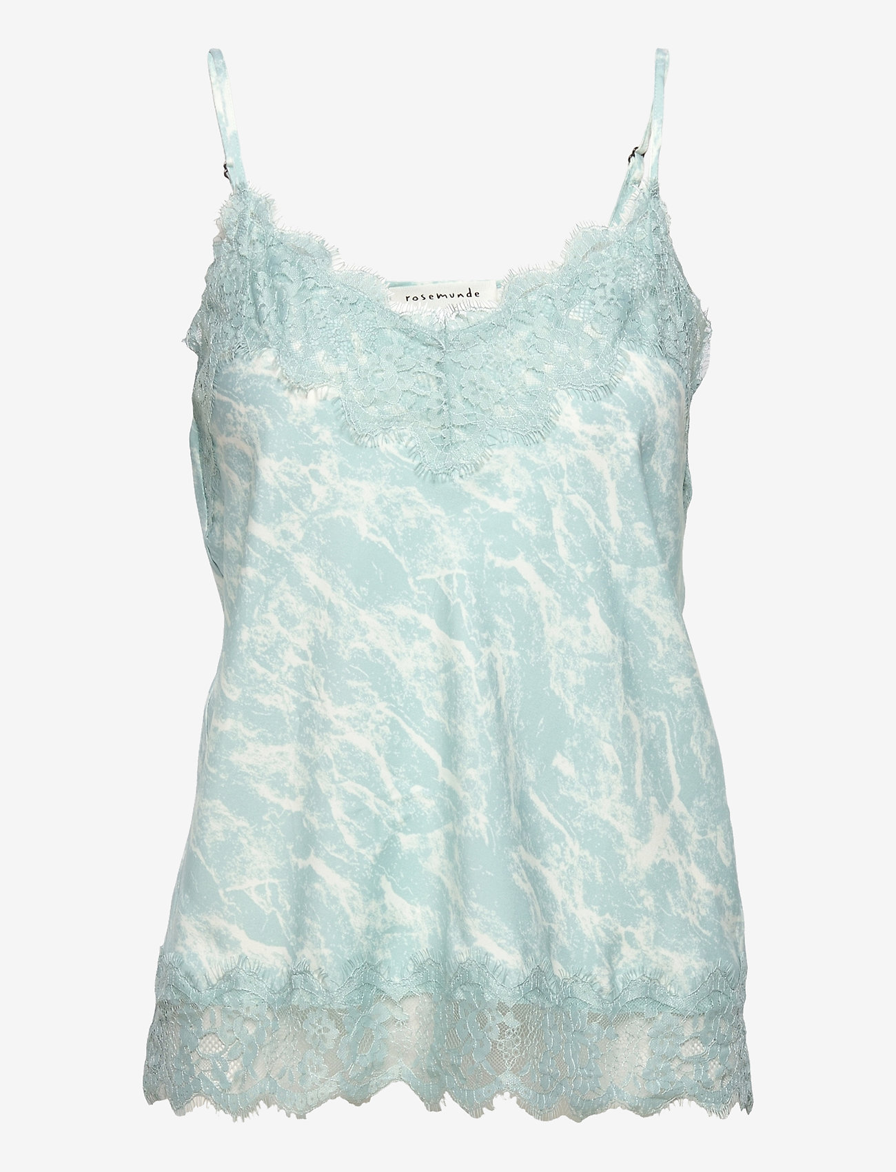 Rosemunde - Recycled polyester strap top - blouses zonder mouwen - blue mint/ivory marble print - 0