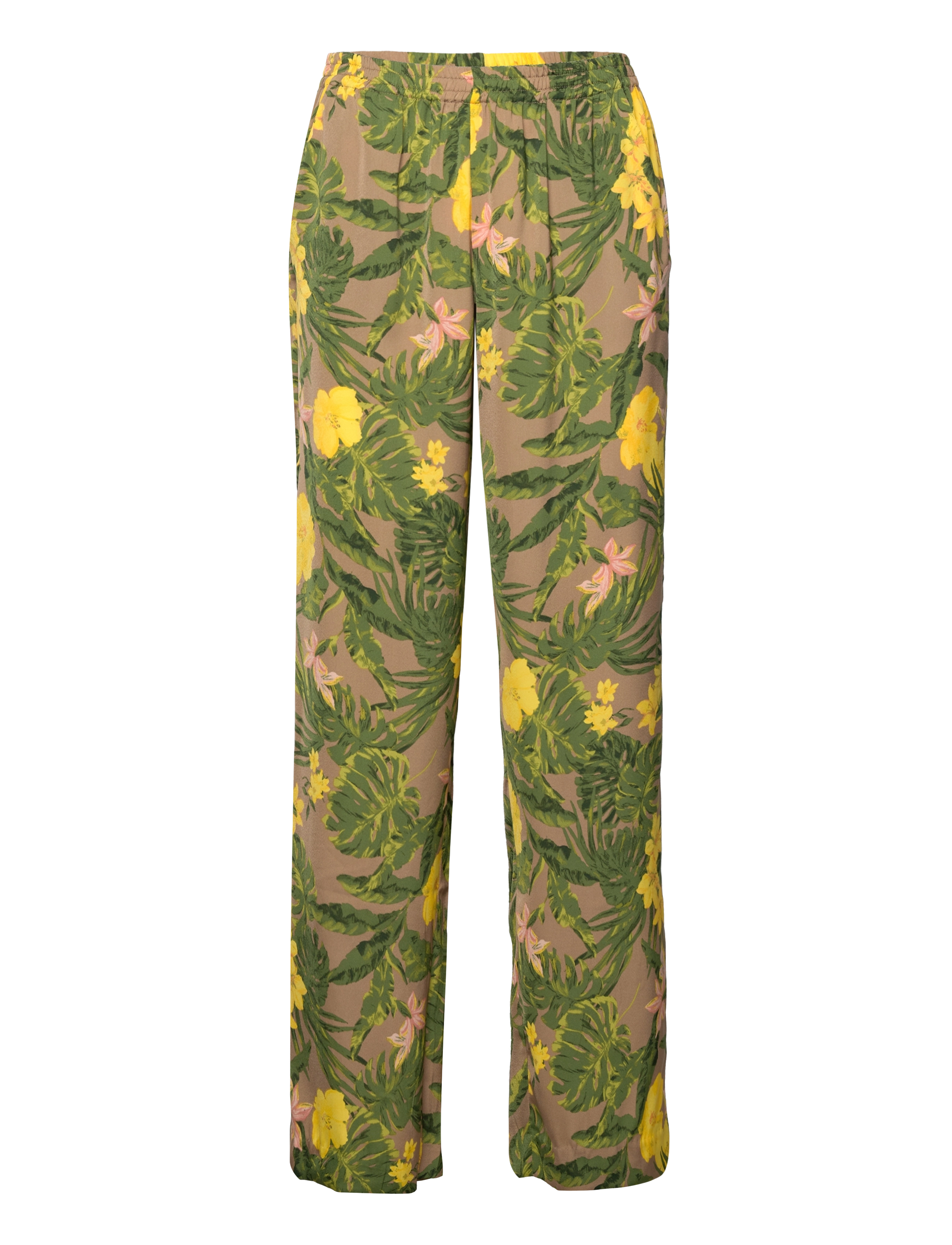 Rosemunde Recycled polyester trousers - Transitional Layering - TROPICANA PRINT / green
