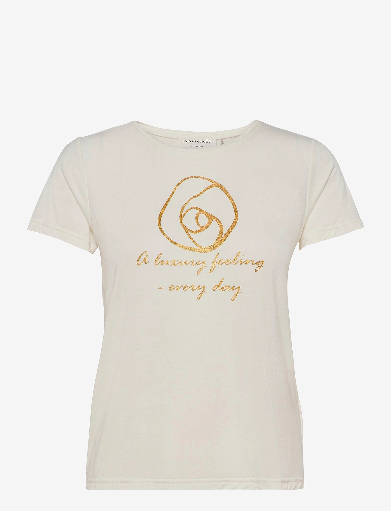 Rosemunde - T-shirt ss - gold shimmer logo placement print - 0