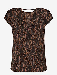 Rosemunde - Recycled polyester blouse ss - short-sleeved blouses - black/acorn marble print - 1