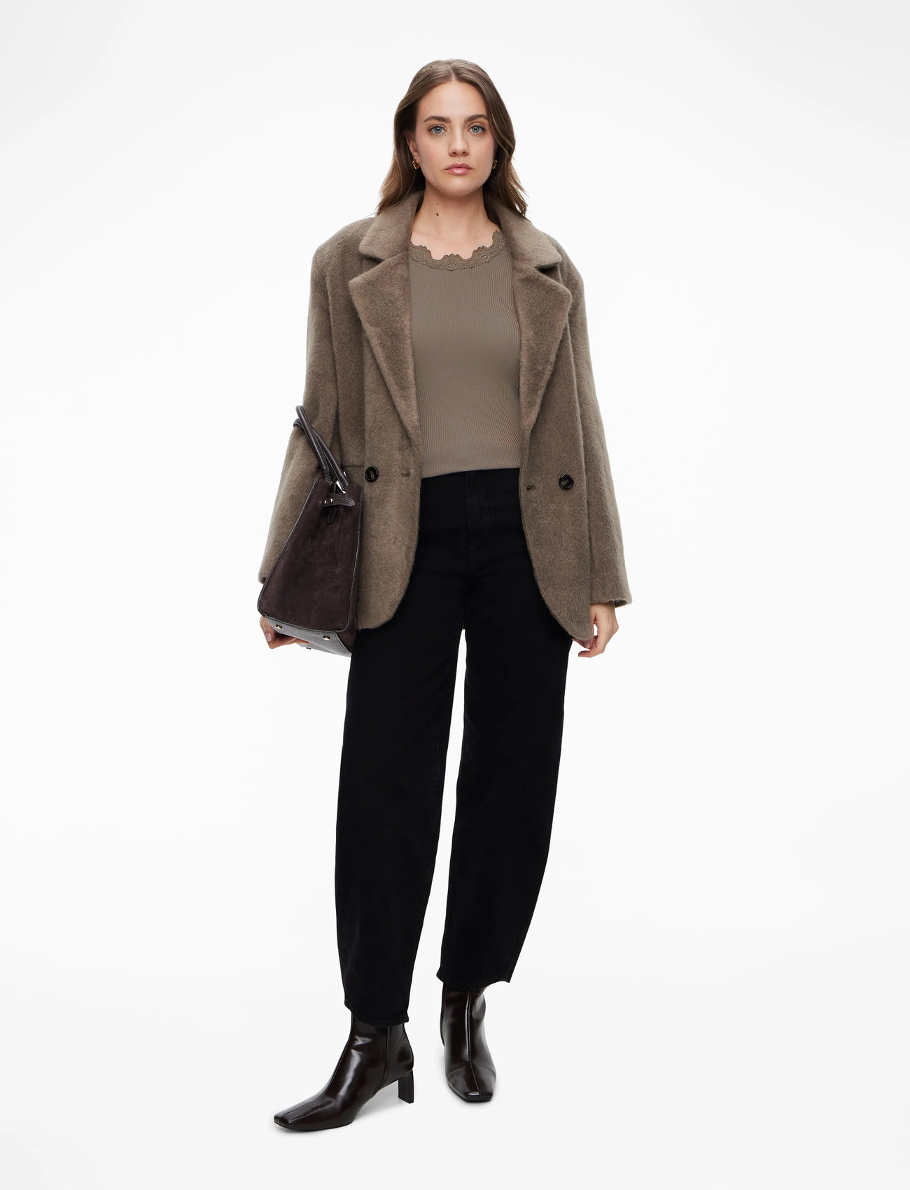 Rosemunde - RWBabette Silk LS Lace T-shirt - langärmlige tops - falcon - 2