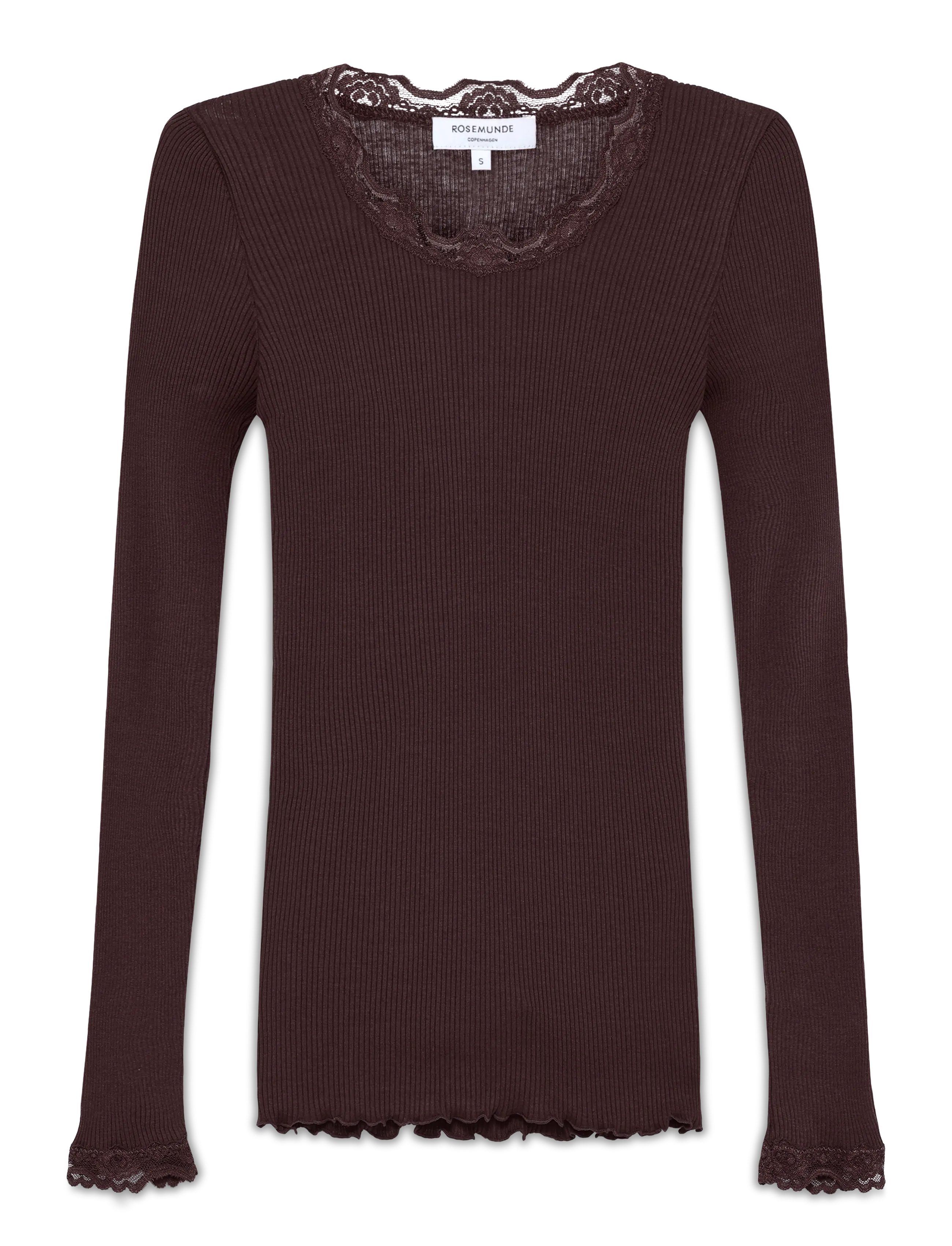 ROSEMUNDE Rwbabette Silk Ls Strickjacke T-Shirt Braun - XS - Damen