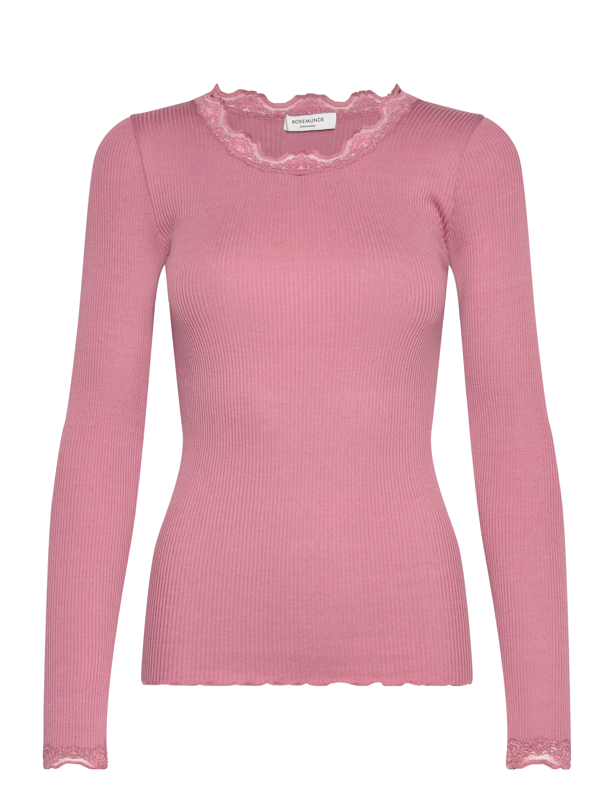 Rosemunde RWBabette Silk LS Lace T-shirt - Tøj - NOSTALGIA ROSE / pink/rose