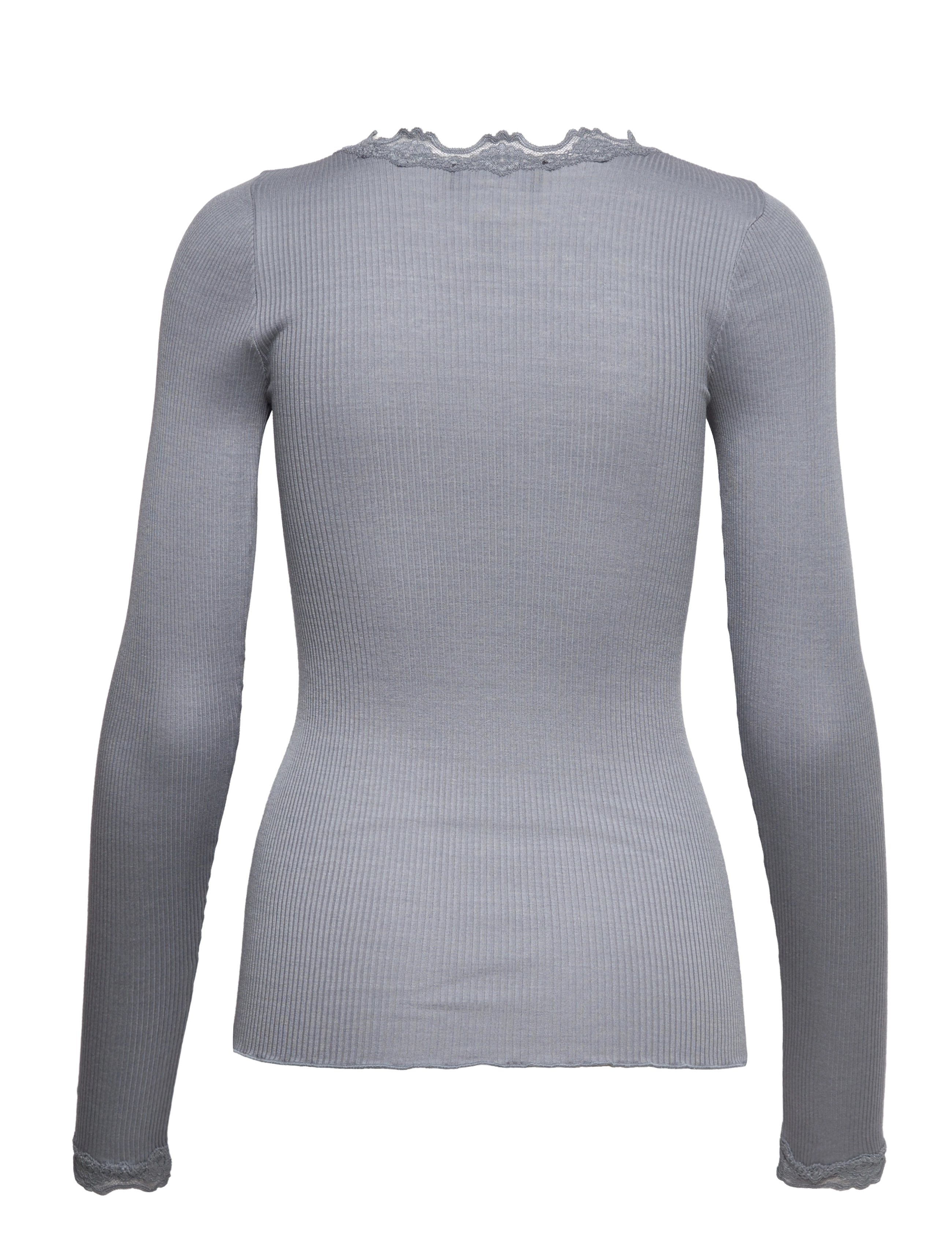 Rosemunde - RWBabette Silk LS Lace T-shirt - langærmede toppe - tradewinds - 1