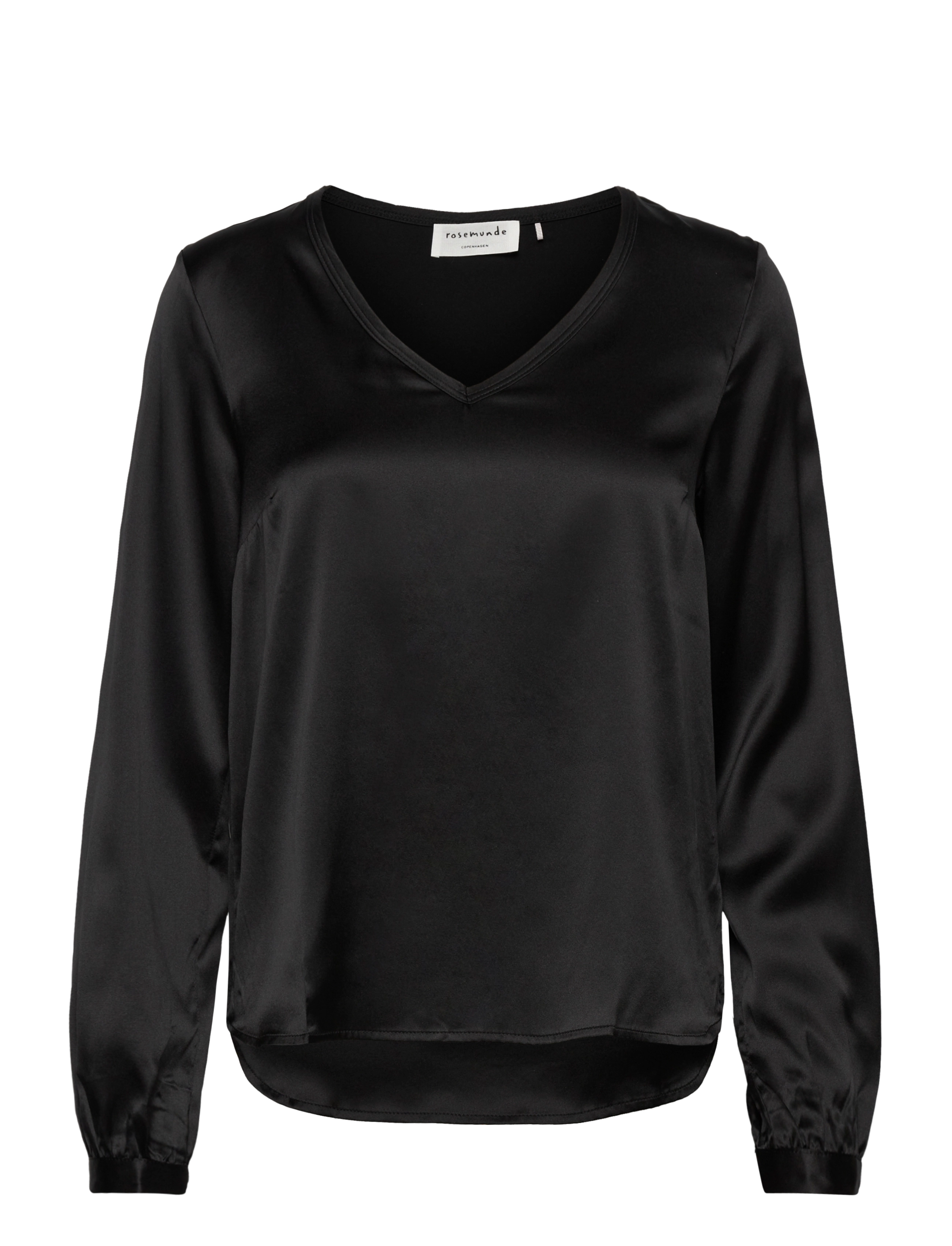 Silk blouse ls - BLACK