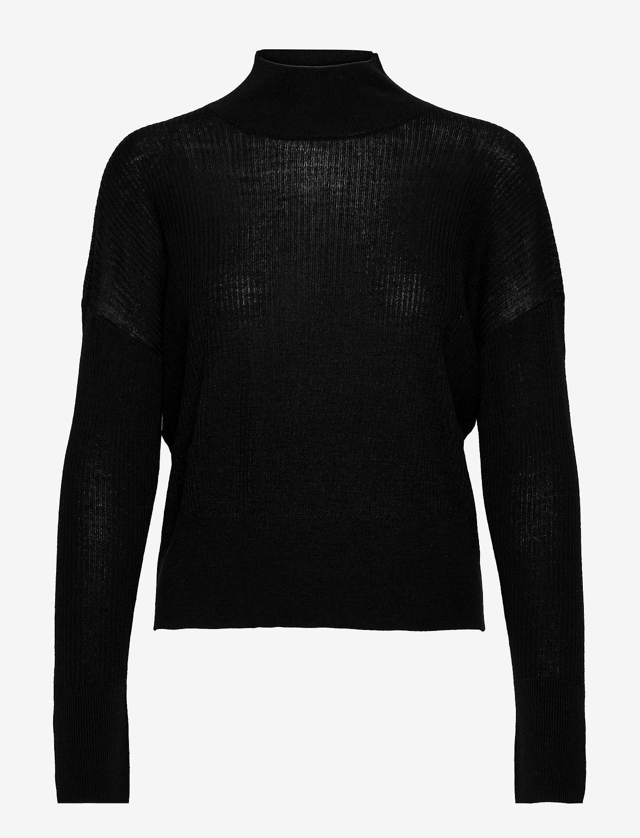 Rosemunde - Merino pullover ls - jumpers - black - 0