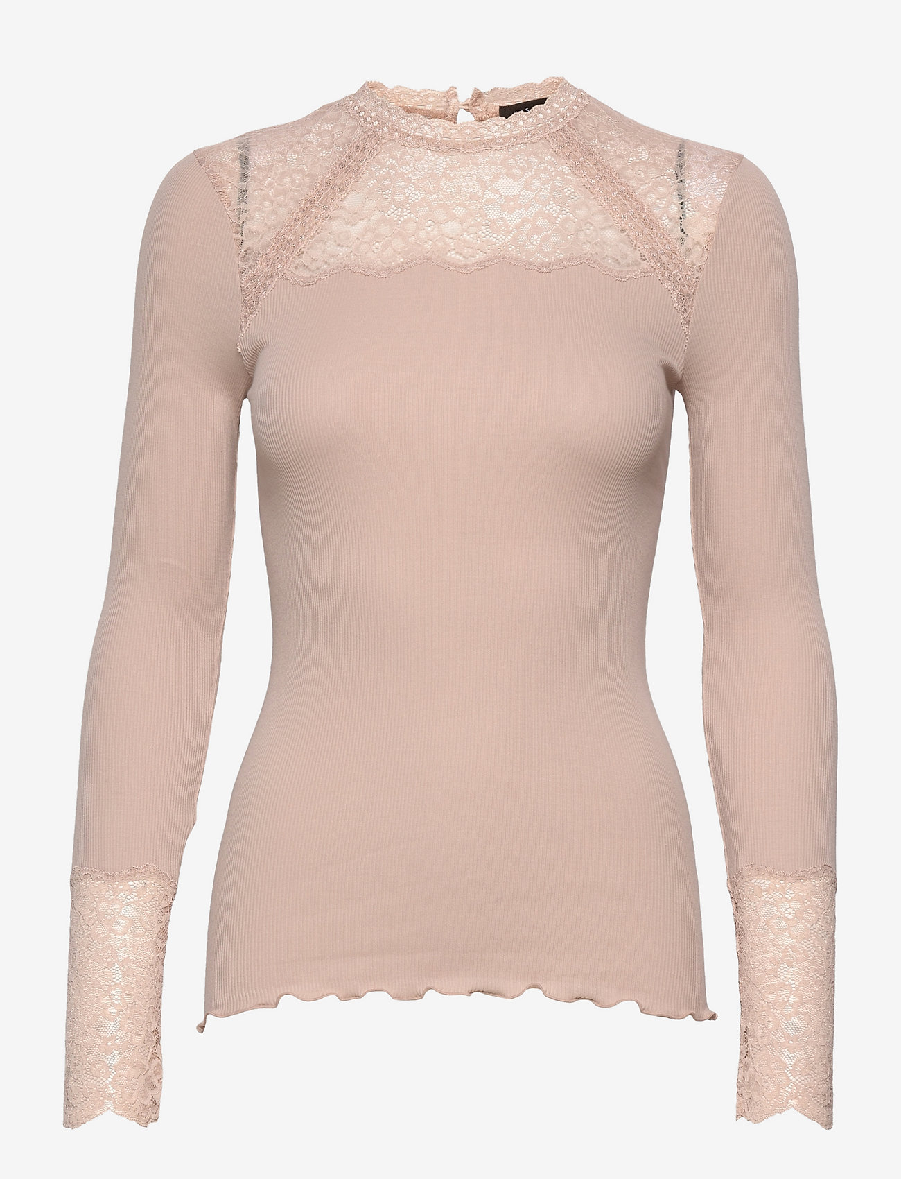 Rosemunde - Organic t-shirt ls w/lace - vintage powder - 0