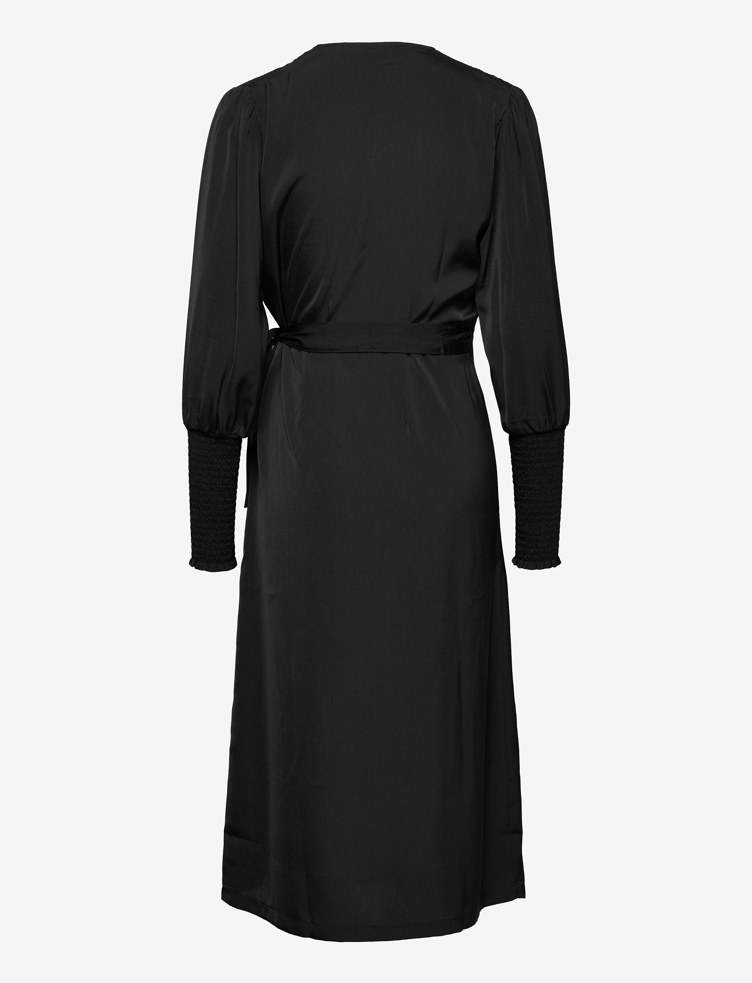 Rosemunde - Recycled polyester dress ls - slå-om-kjoler - black - 1