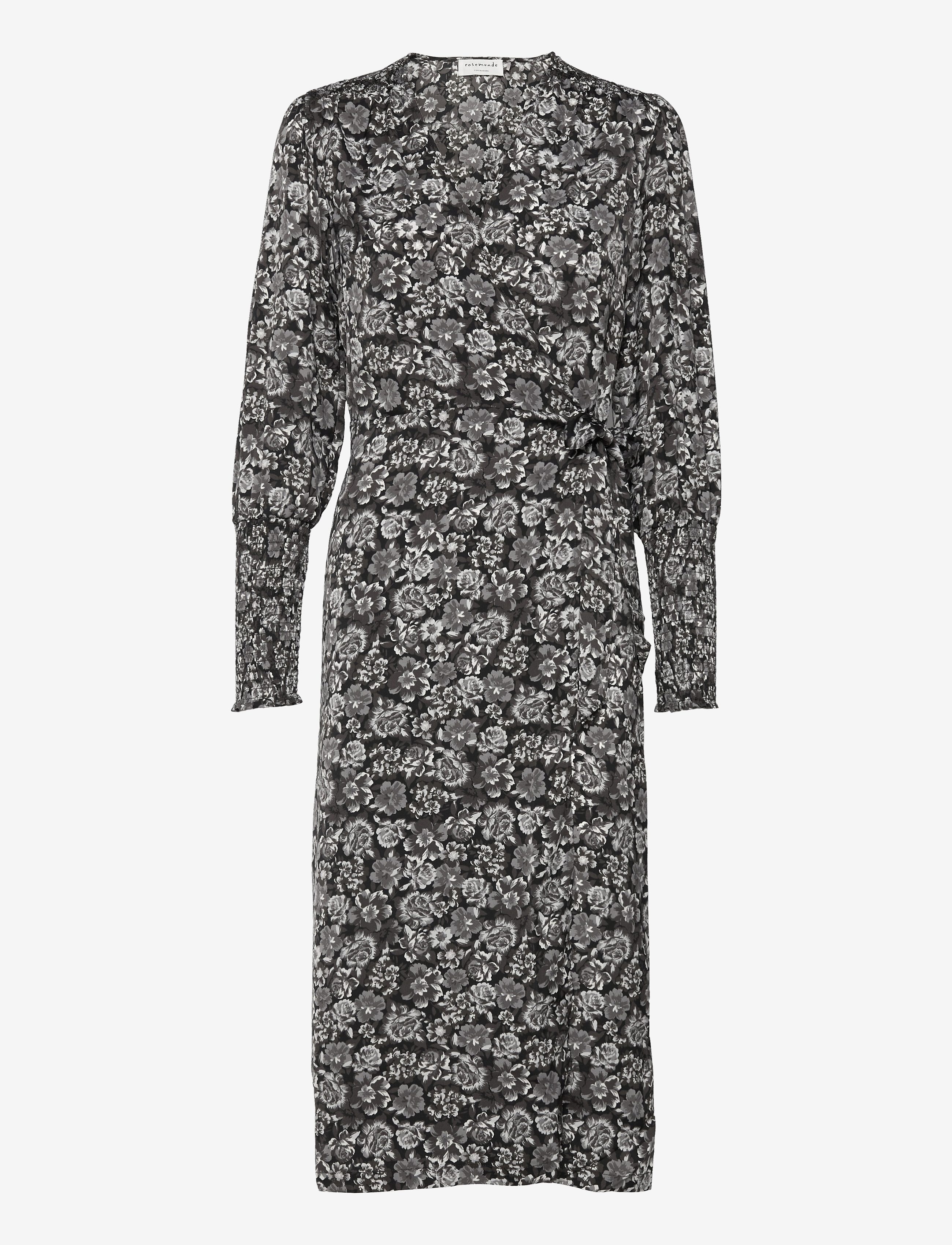 Rosemunde Recycled polyester dress ls - Wrap Dresses - RAVEN ROSES PRINT / black
