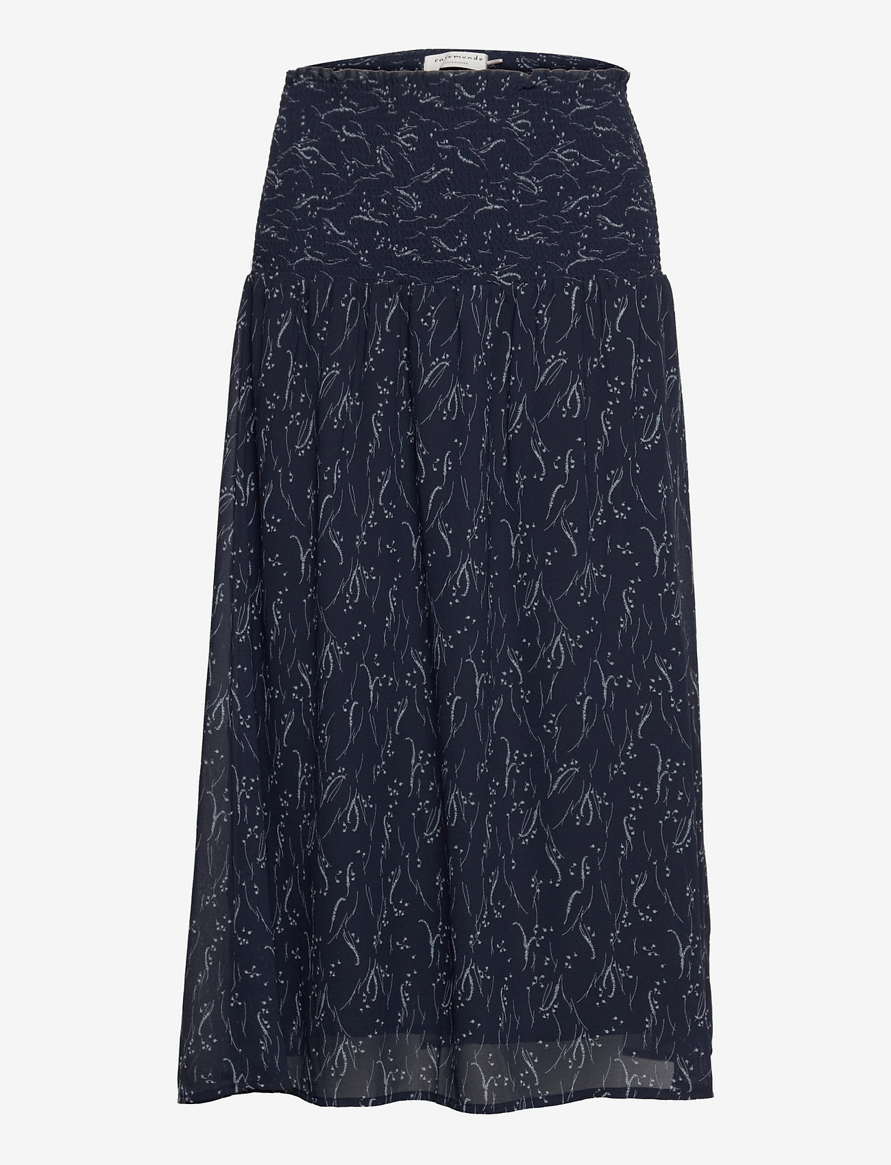 Rosemunde - Recycled polyester skirt - dark blue meadow print - 0
