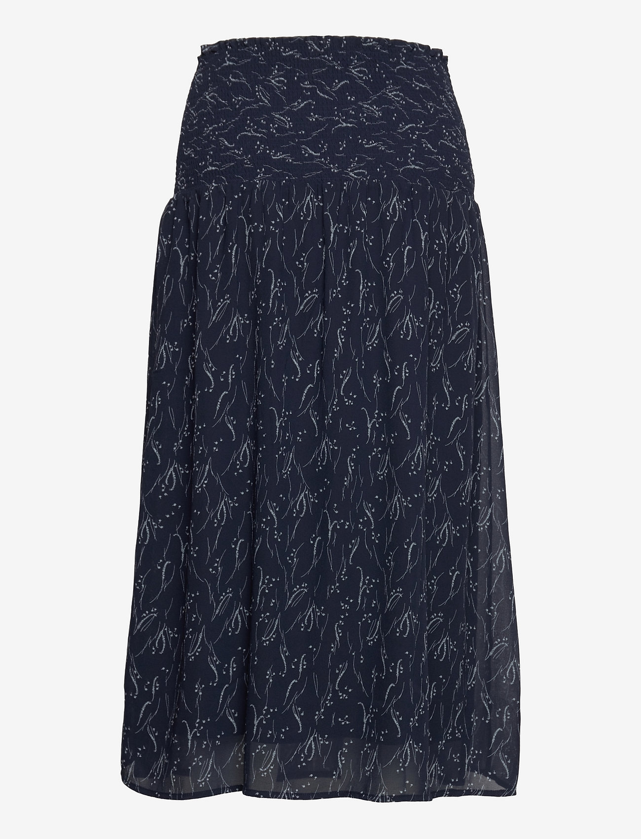 Rosemunde - Recycled polyester skirt - dark blue meadow print - 1