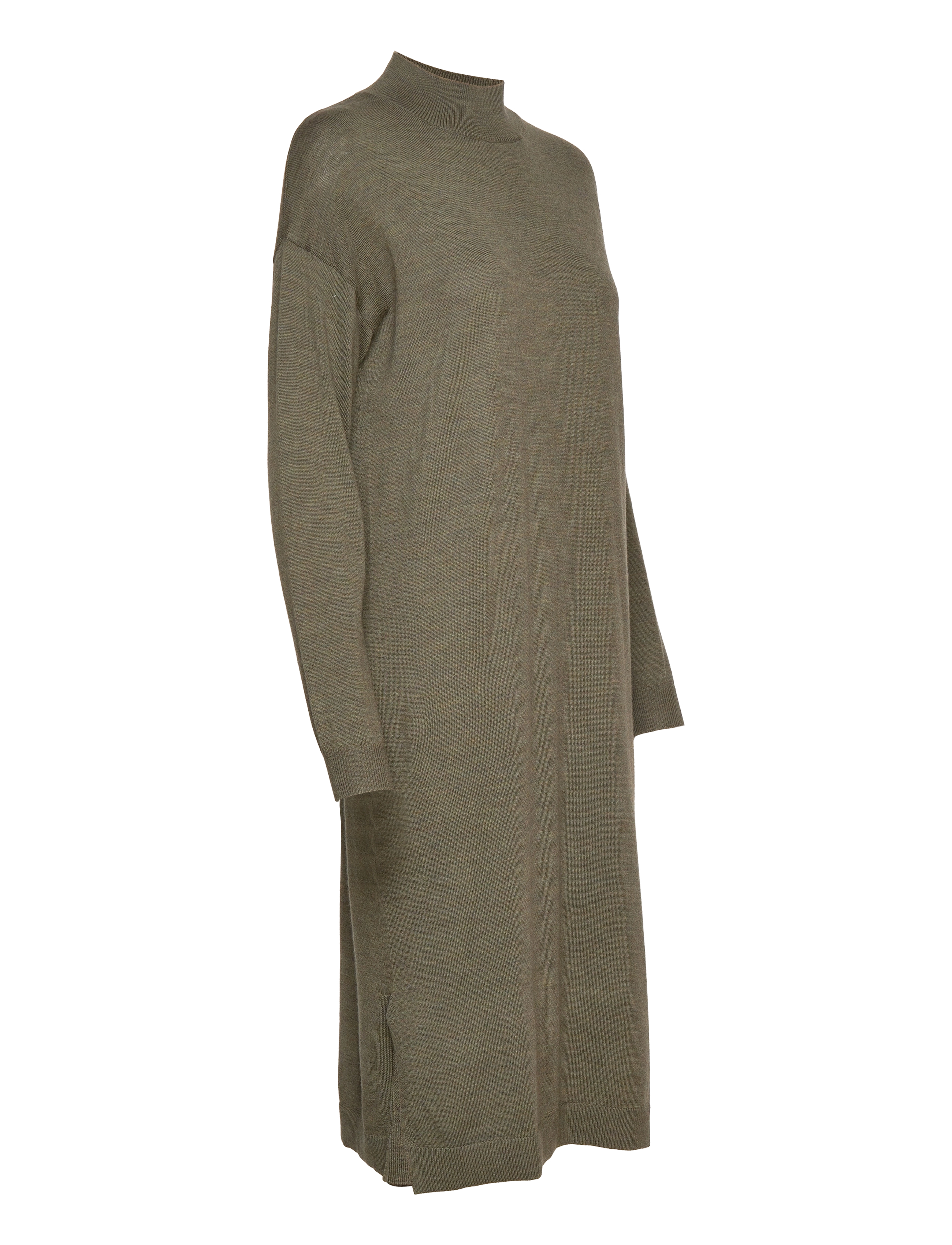 Rosemunde - Wool dress - olive night melange - 3