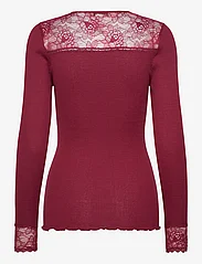 Rosemunde - Silk t-shirt regular LS w/lace - t-shirts met lange mouwen - cabernet - 1