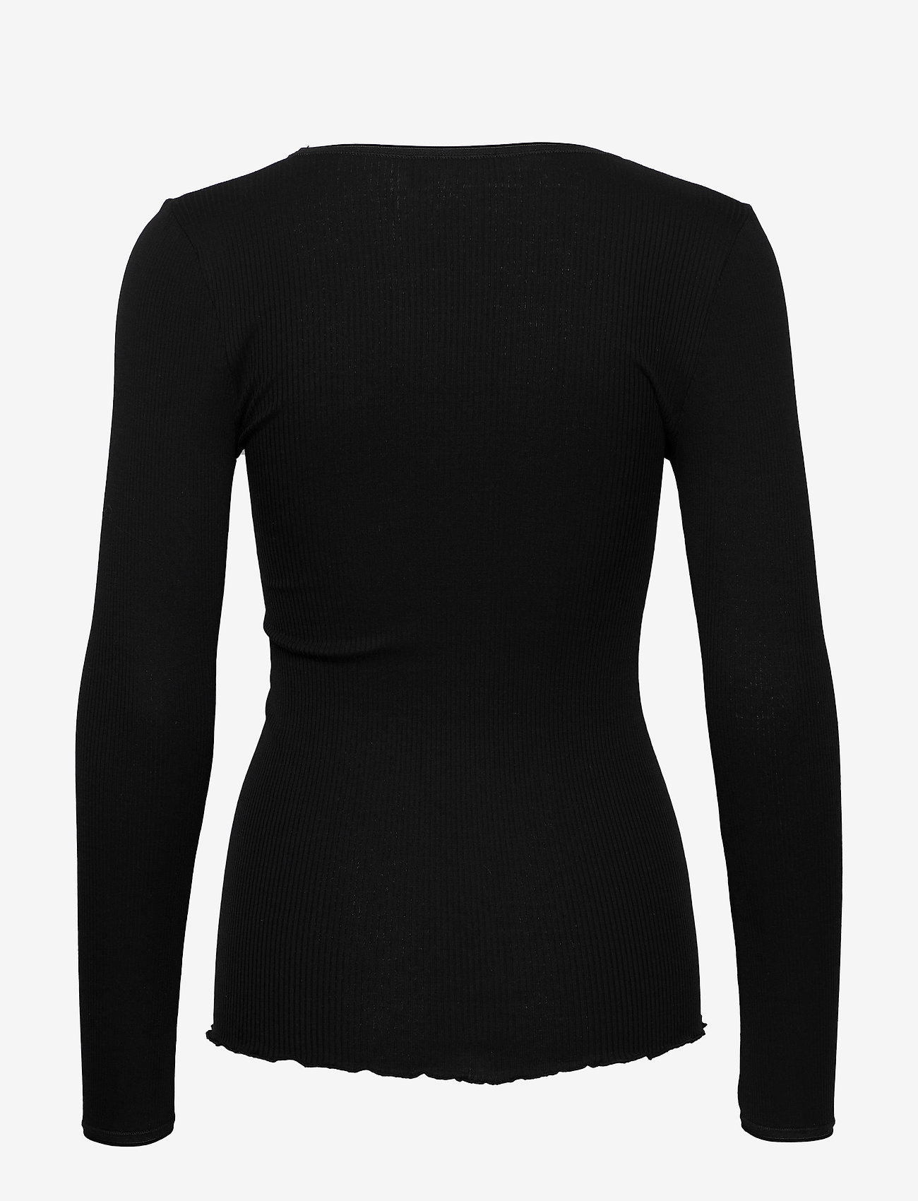 Rosemunde - Silk t-shirt - långärmade toppar - black - 1