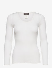 Rosemunde - Silk t-shirt - langärmlige tops - new white - 0