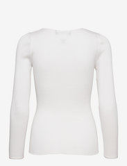 Rosemunde - Silk t-shirt - langermede topper - new white - 1