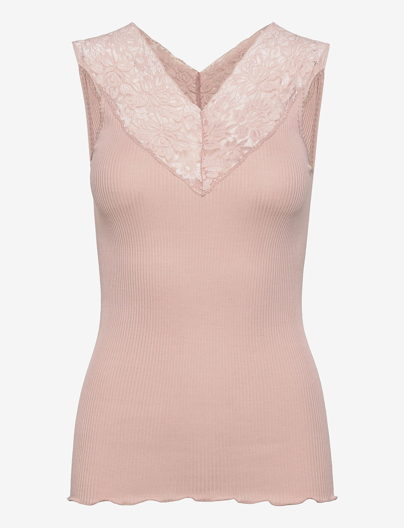 Rosemunde - Silk top regular w/ lace - vintage powder - 0