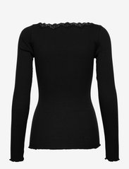Rosemunde - Organic t-shirt w/lace - pitkähihaiset t-paidat - black - 1