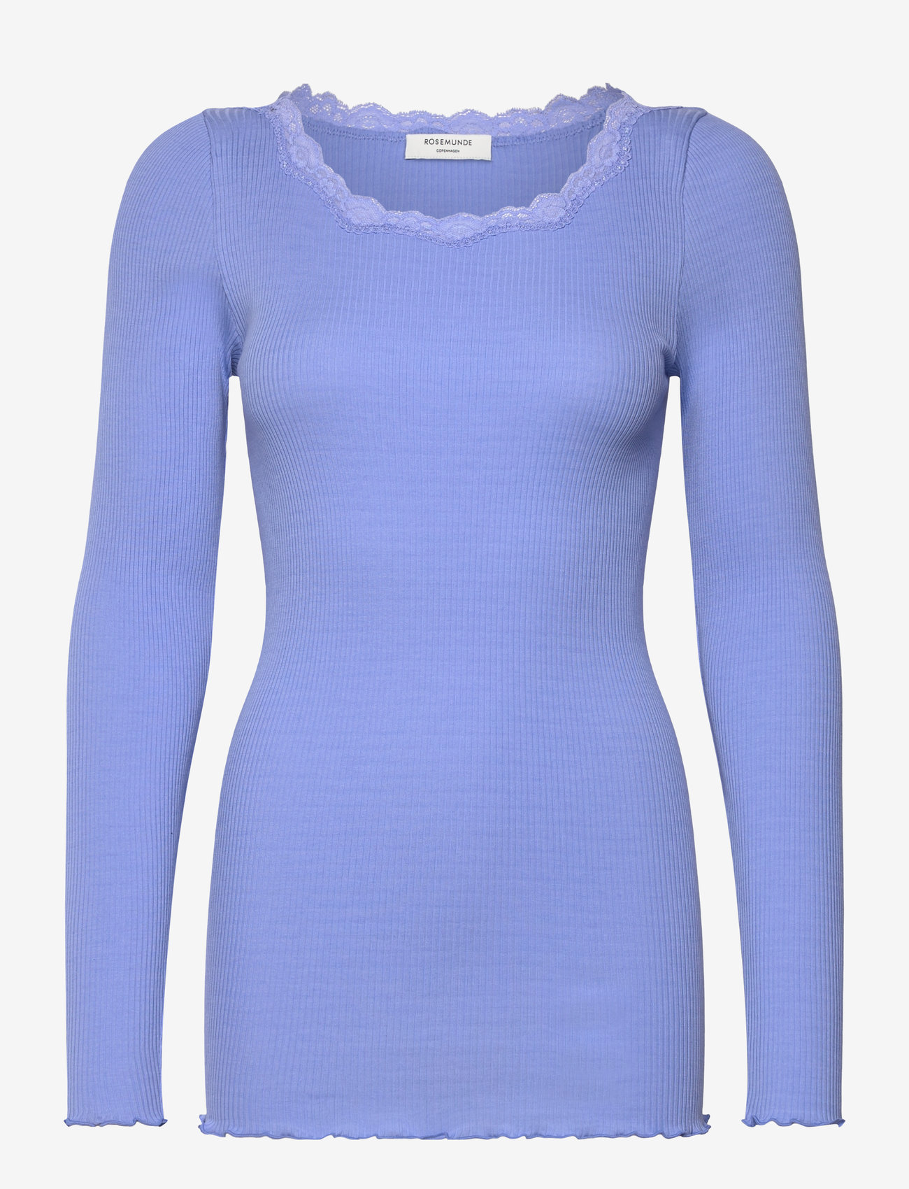 Rosemunde - Organic t-shirt w/lace - långärmade toppar - blue heaven - 0