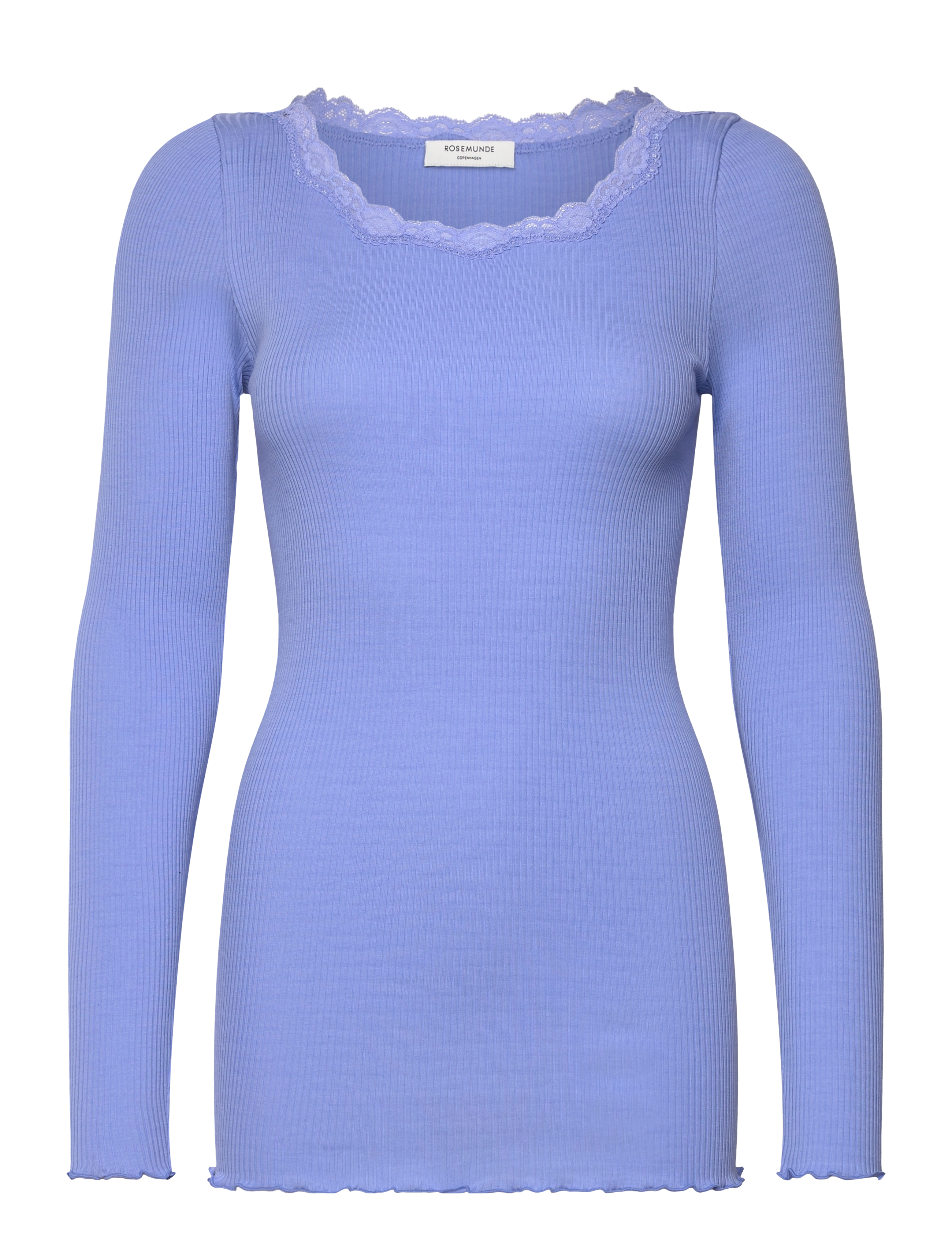 Rosemunde Organic t-shirt w/lace - Transitional Layering - BLUE HEAVEN / blue