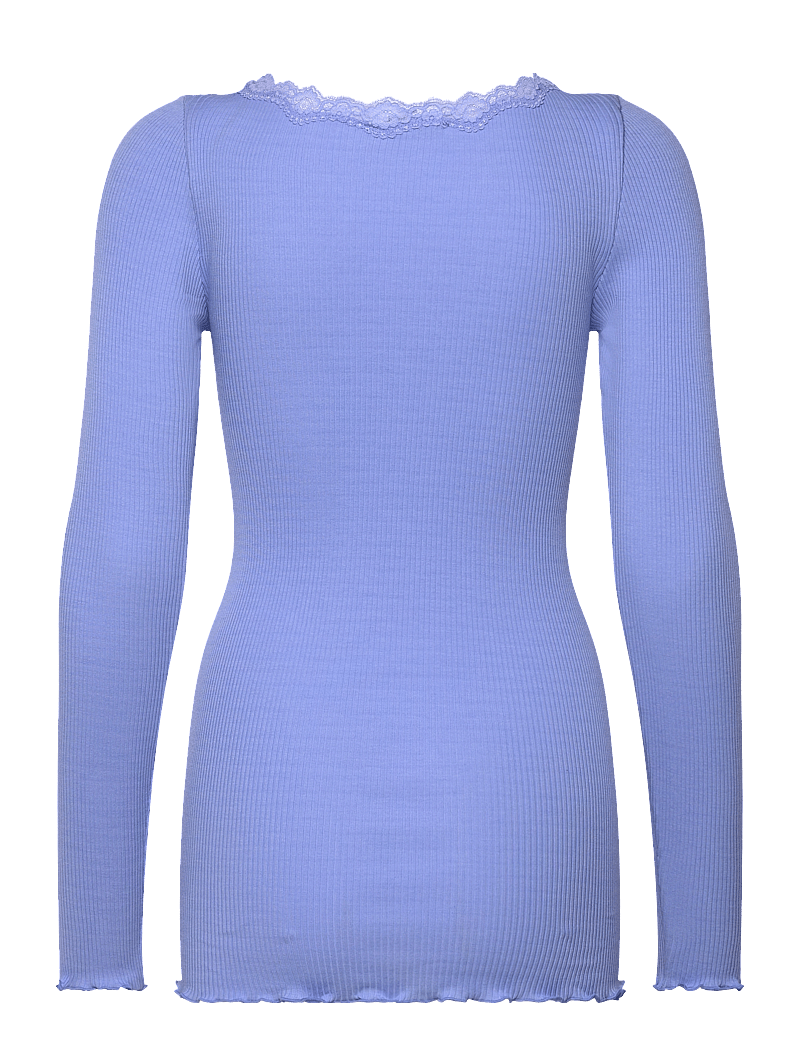Rosemunde - Organic t-shirt w/lace - långärmade toppar - blue heaven - 1