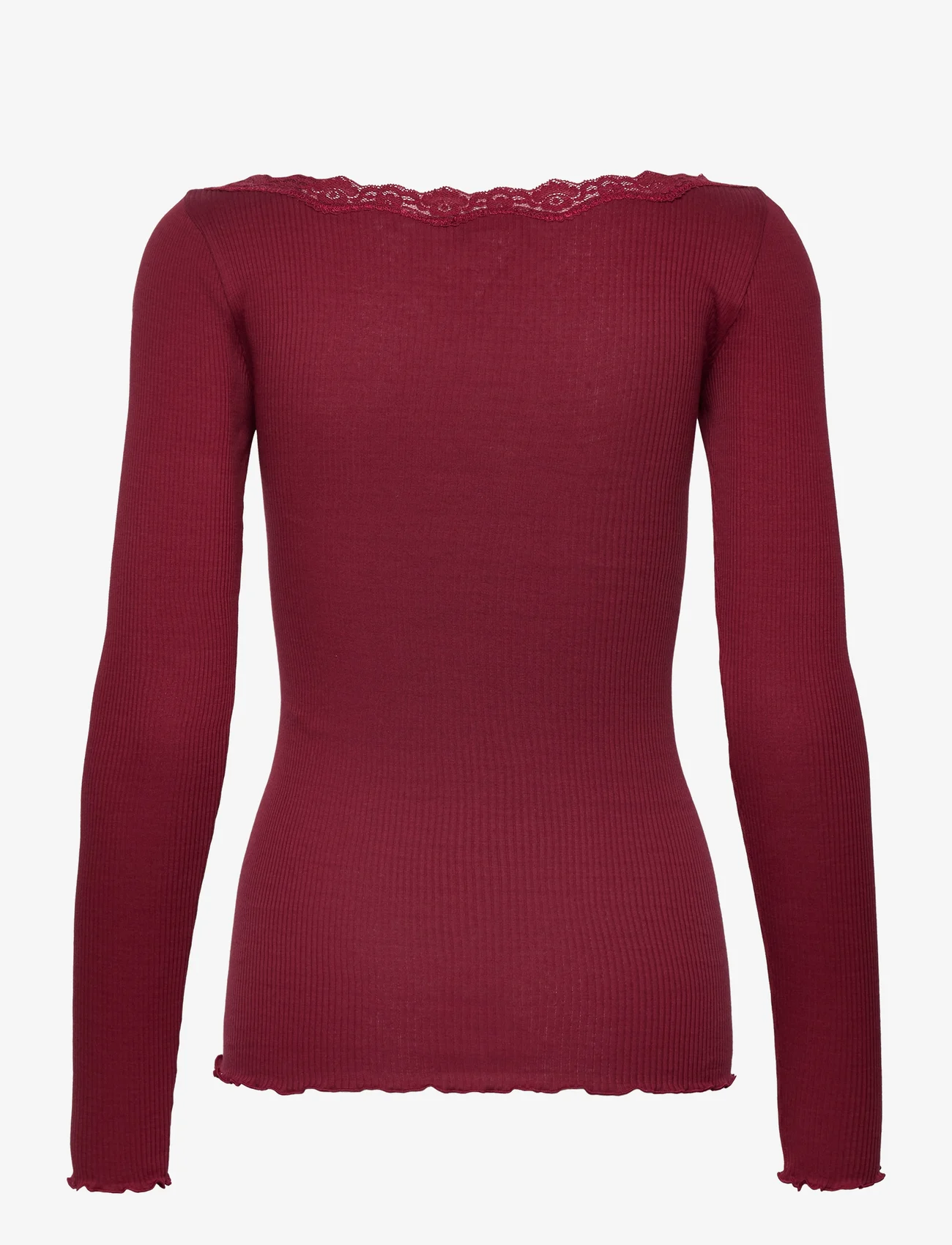 Rosemunde - Organic t-shirt w/lace - pitkähihaiset t-paidat - cabernet - 1
