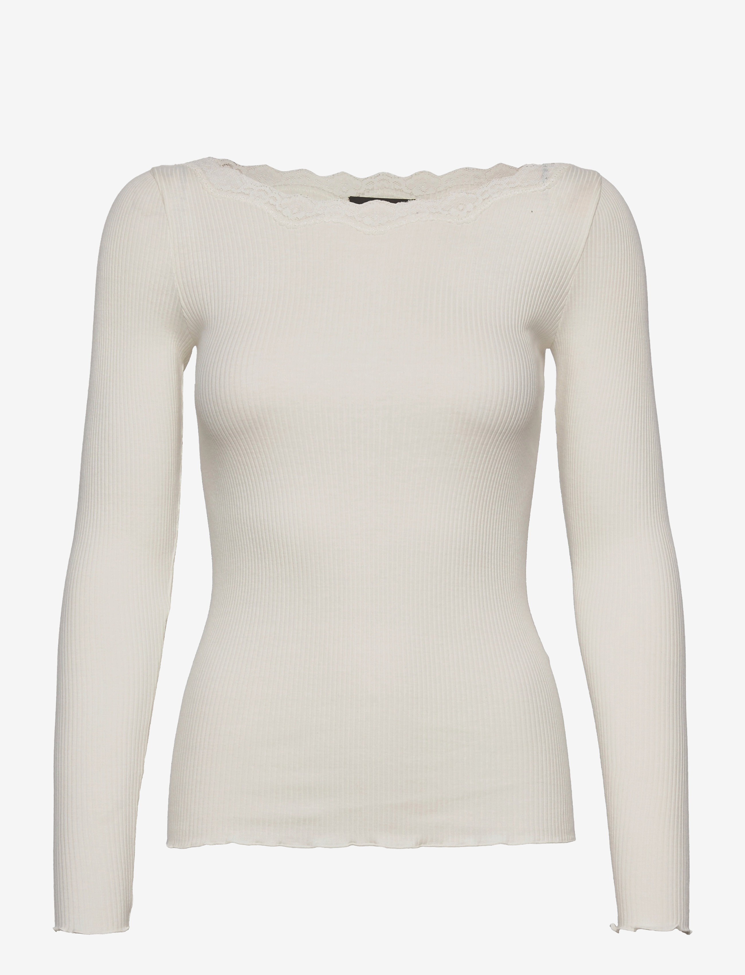 Rosemunde Organic t-shirt w/lace - Tøj - IVORY / white