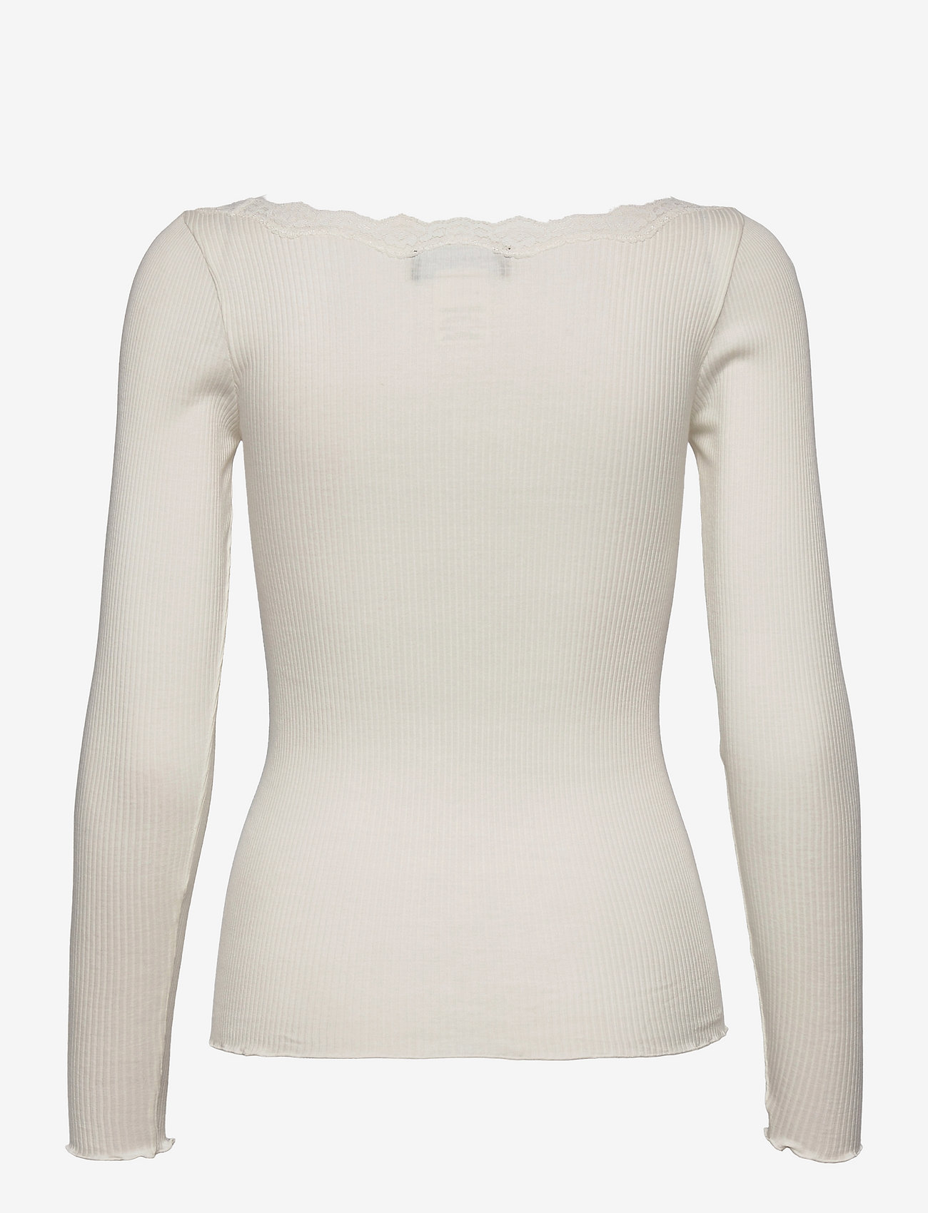 Rosemunde - Organic t-shirt w/lace - langärmlige tops - ivory - 1