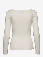 Rosemunde - Organic t-shirt w/lace - long-sleeved tops - ivory - 1