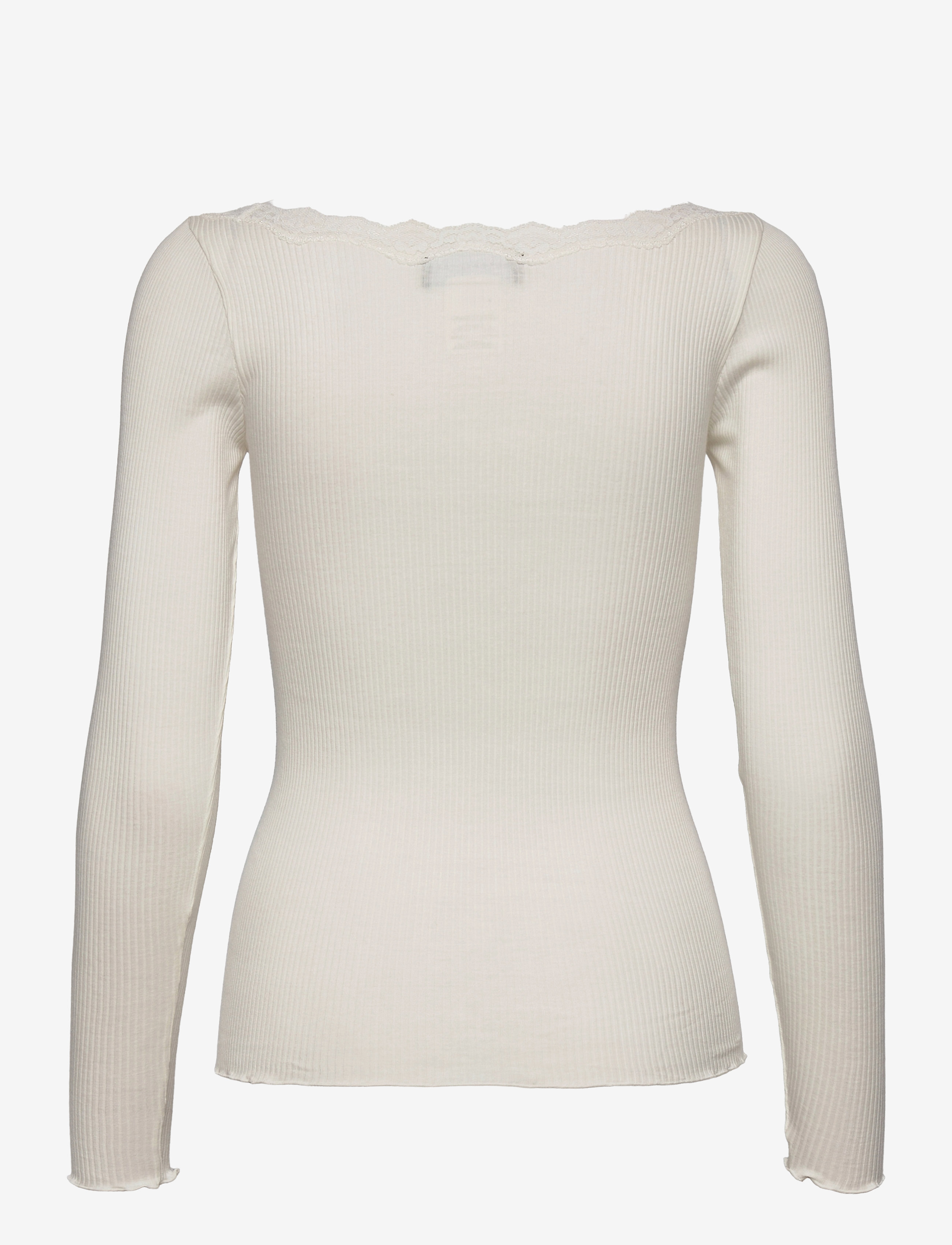 Rosemunde - Organic t-shirt w/lace - langærmede toppe - ivory - 1