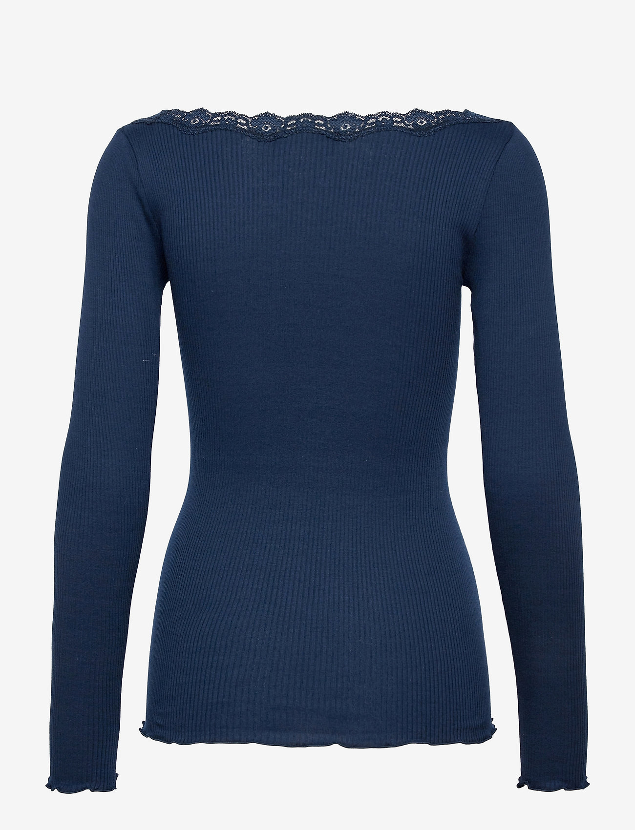 Rosemunde - Organic t-shirt w/lace - langærmede toppe - navy - 1
