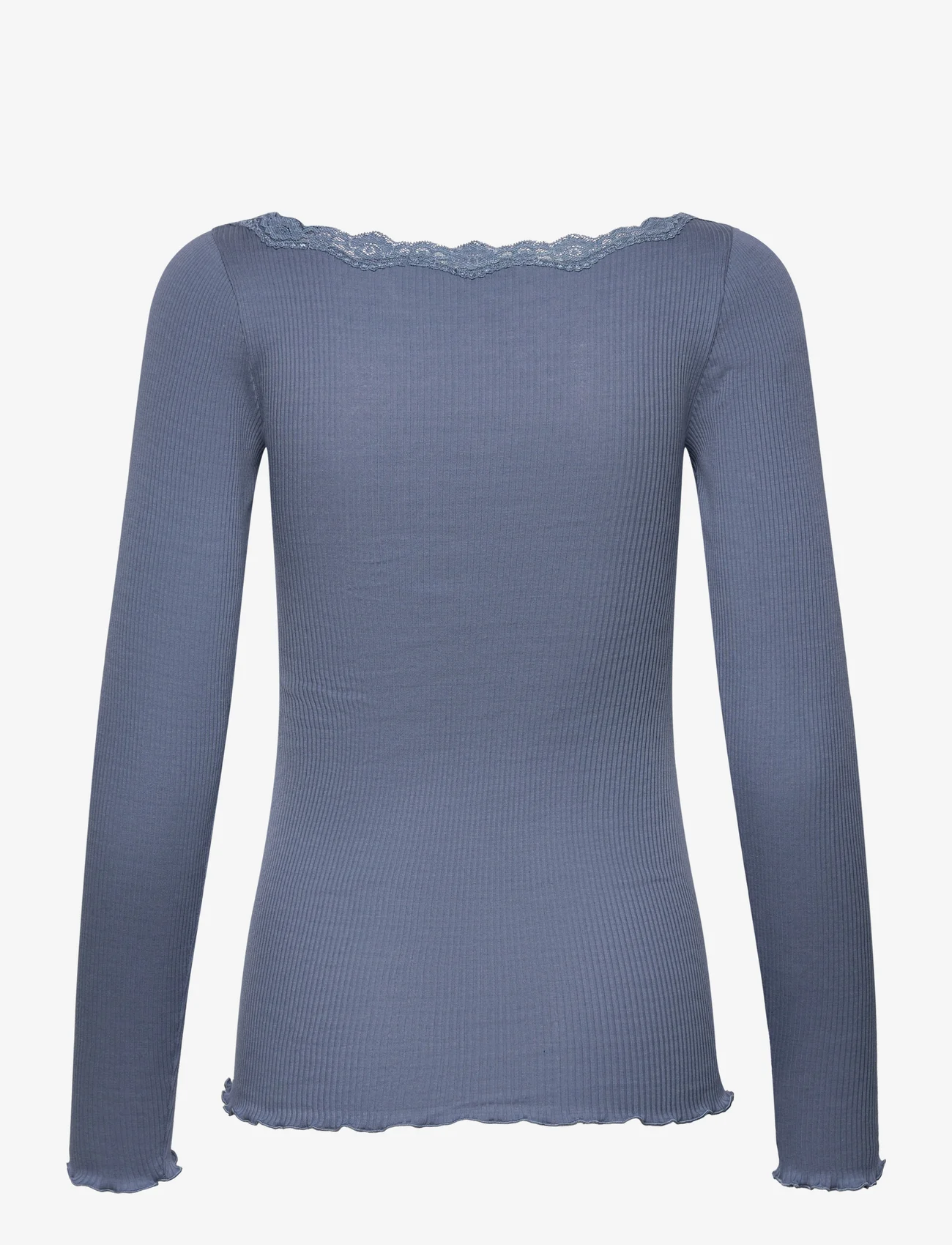 Rosemunde - Organic t-shirt w/lace - laveste priser - paris blue - 1