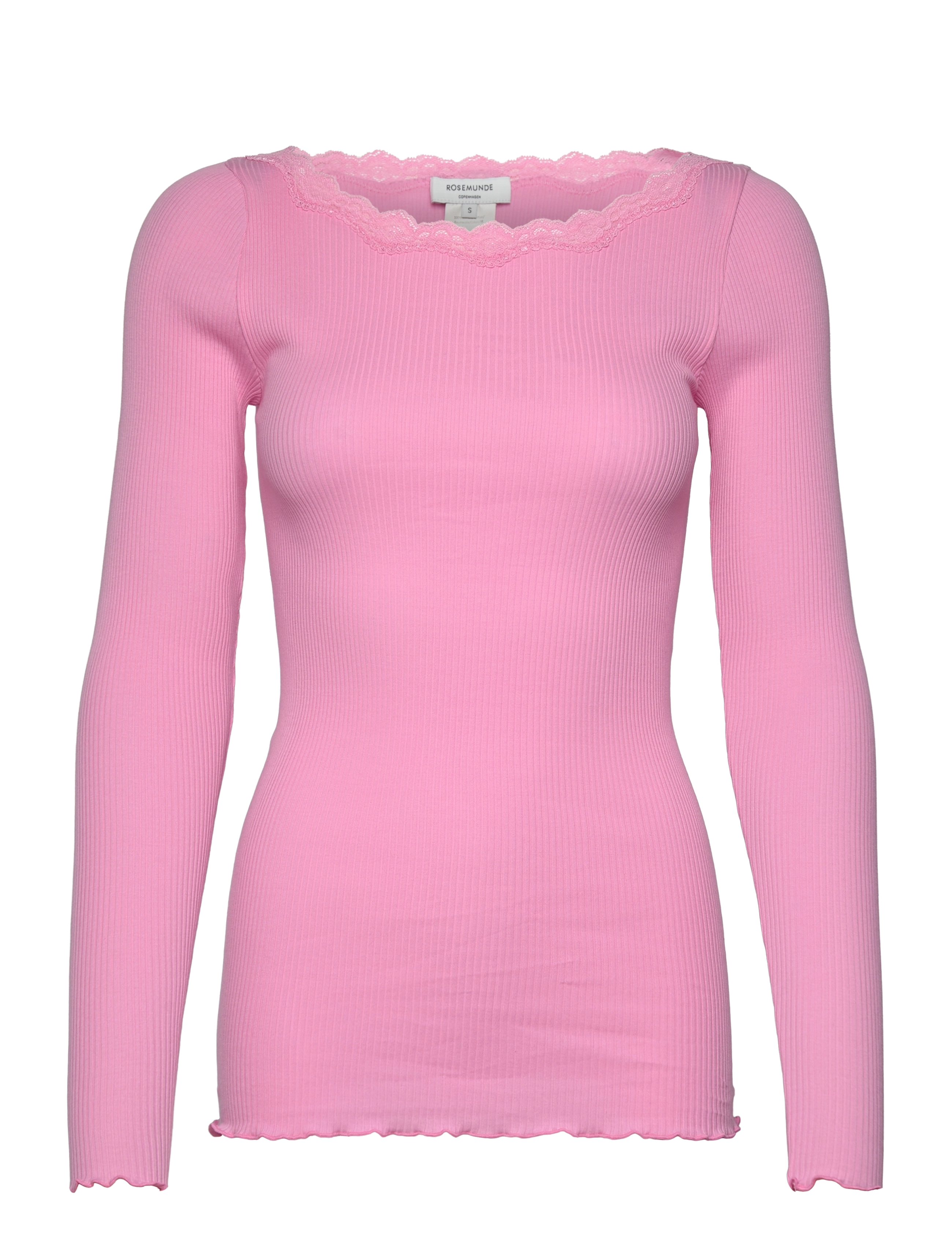 Rosemunde - Organic t-shirt w/lace - t-shirts met lange mouwen - prism pink - 0