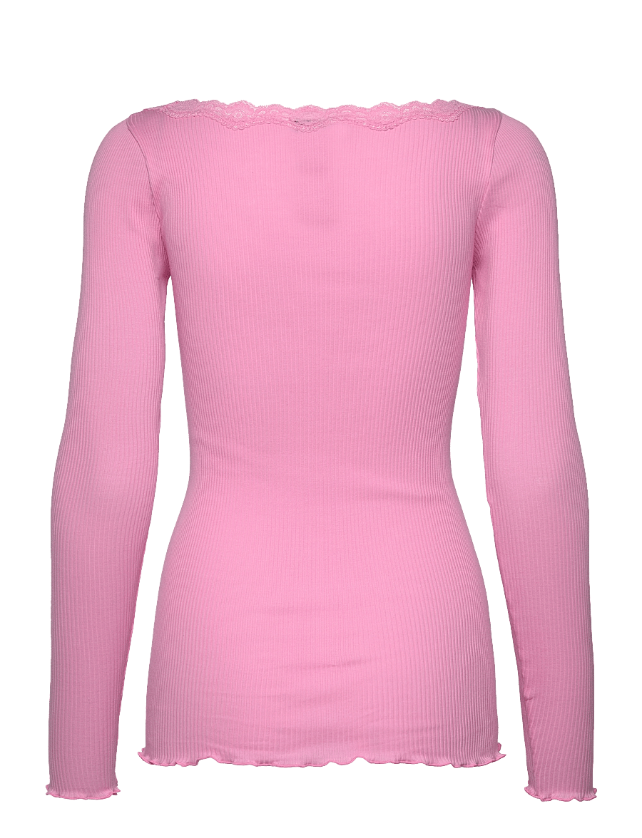 Rosemunde - Organic t-shirt w/lace - t-shirts met lange mouwen - prism pink - 1