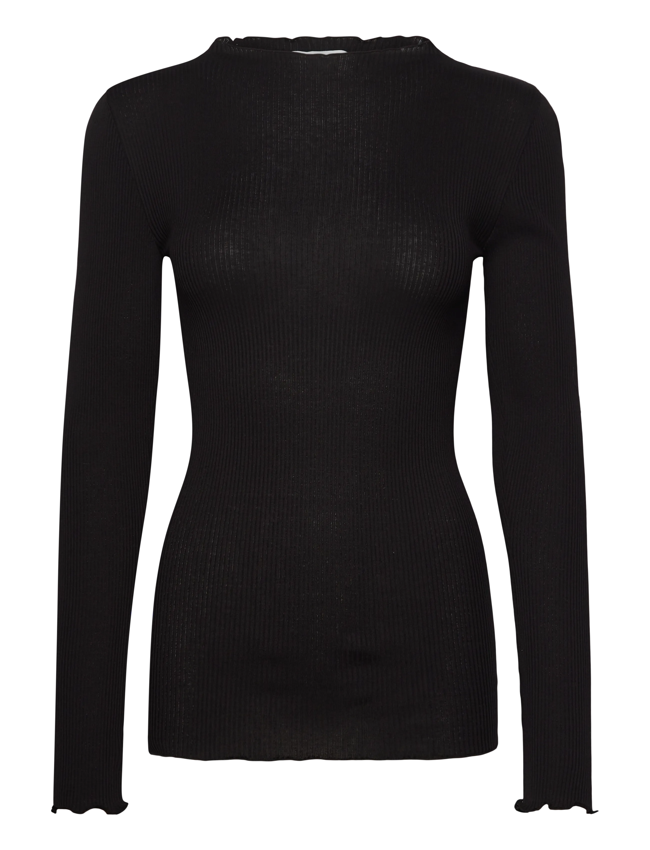 Rosemunde Rwpearl Silk Ls T-Shirt, XS, T-shirts & Oberteile, Schwarz - Long-sleeved, Frauen
