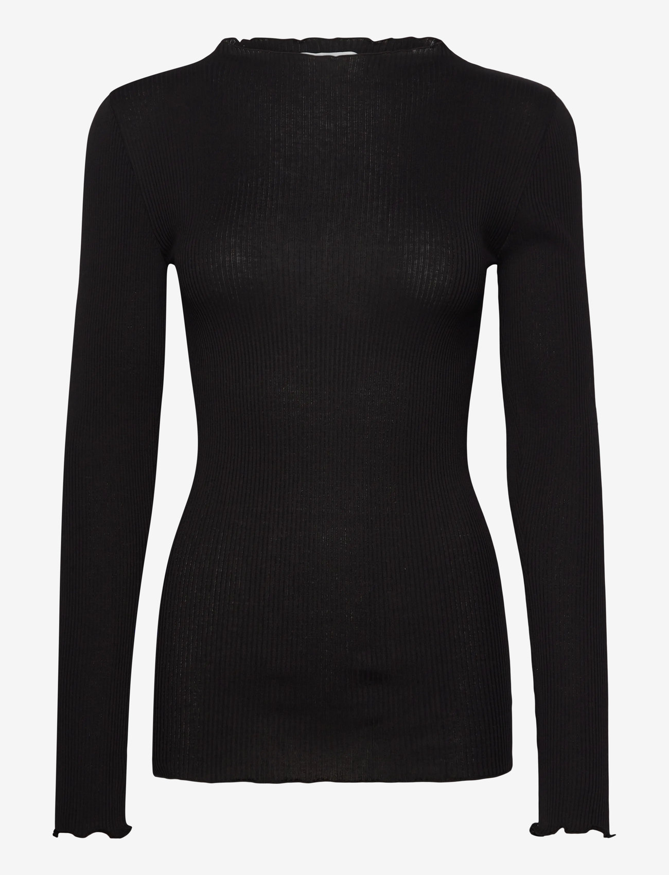 Rosemunde - Silk t-shirt - efterårstøj - black - 0