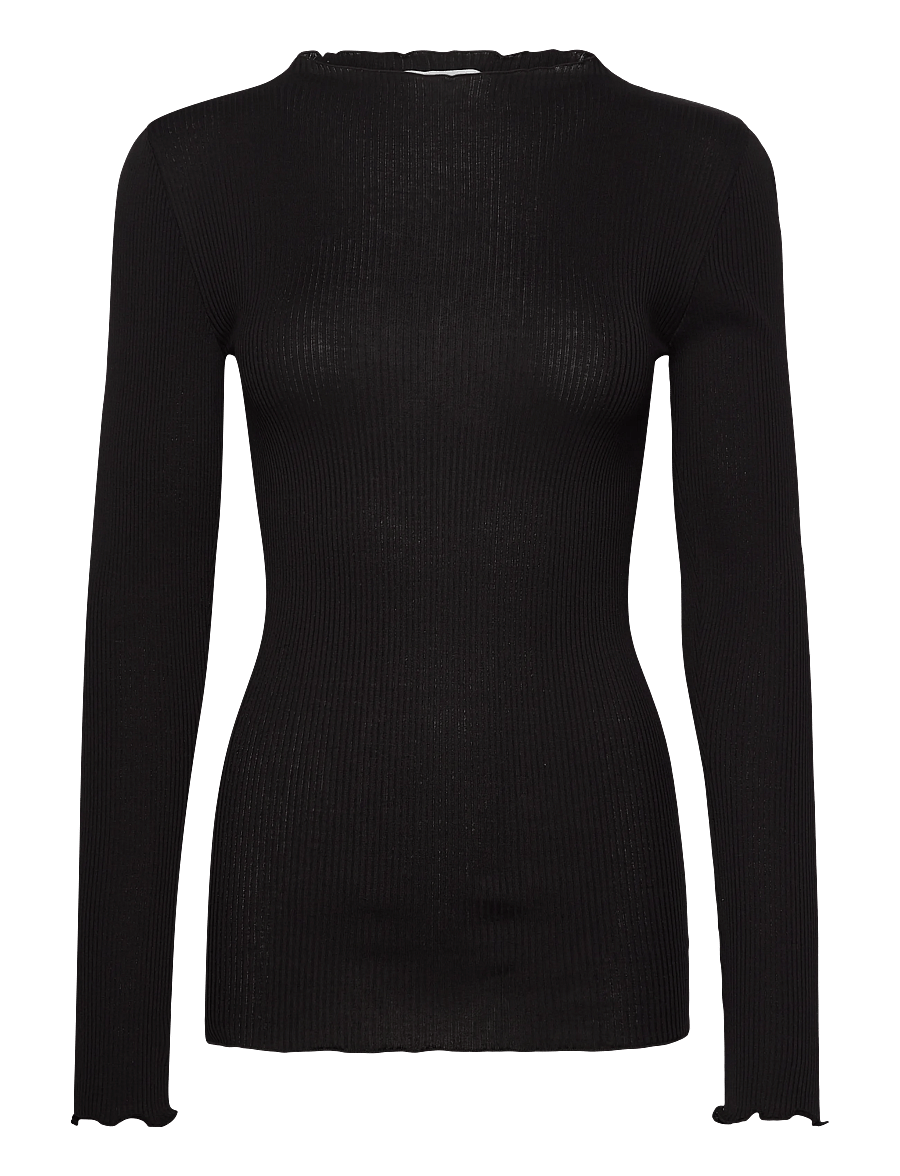 Rosemunde - RWPearl Silk LS T-shirt - palaidinukės ilgomis rankovėmis - black - 0