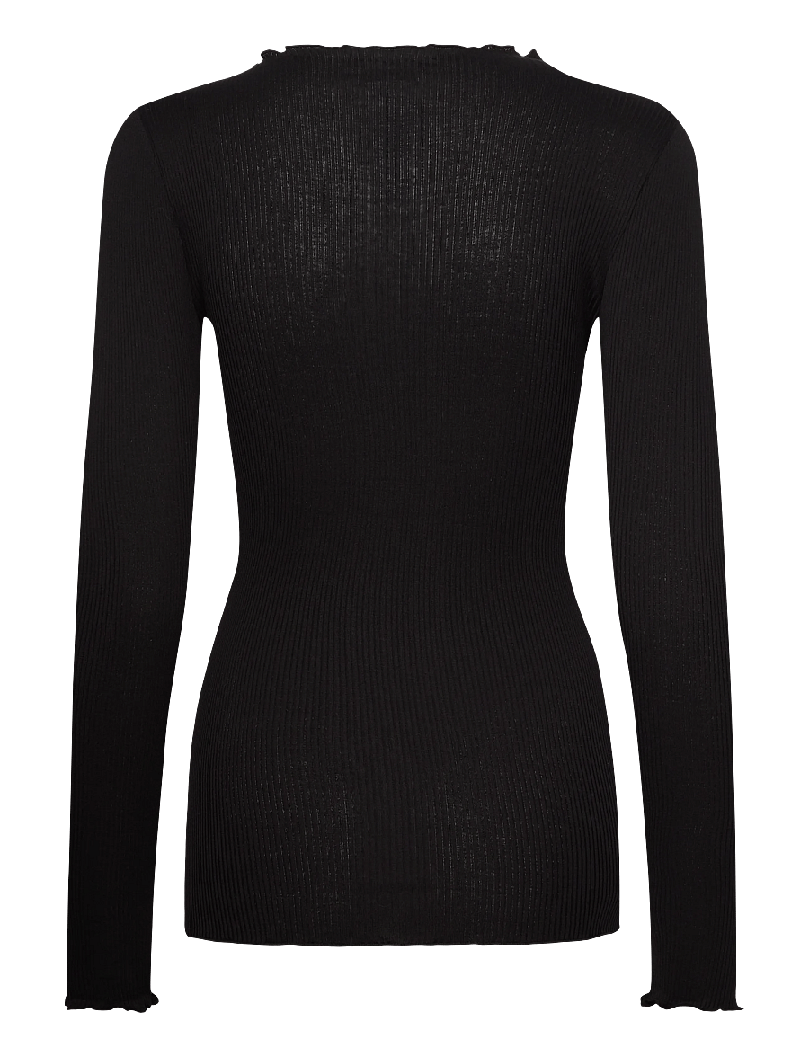 Rosemunde - RWPearl Silk LS T-shirt - palaidinukės ilgomis rankovėmis - black - 1