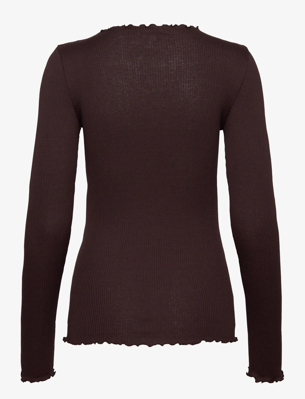Rosemunde - Silk t-shirt - topi ar garām piedurknēm - black brown - 1