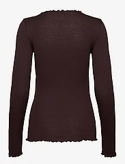 Rosemunde - Silk t-shirt - topi ar garām piedurknēm - black brown - 1