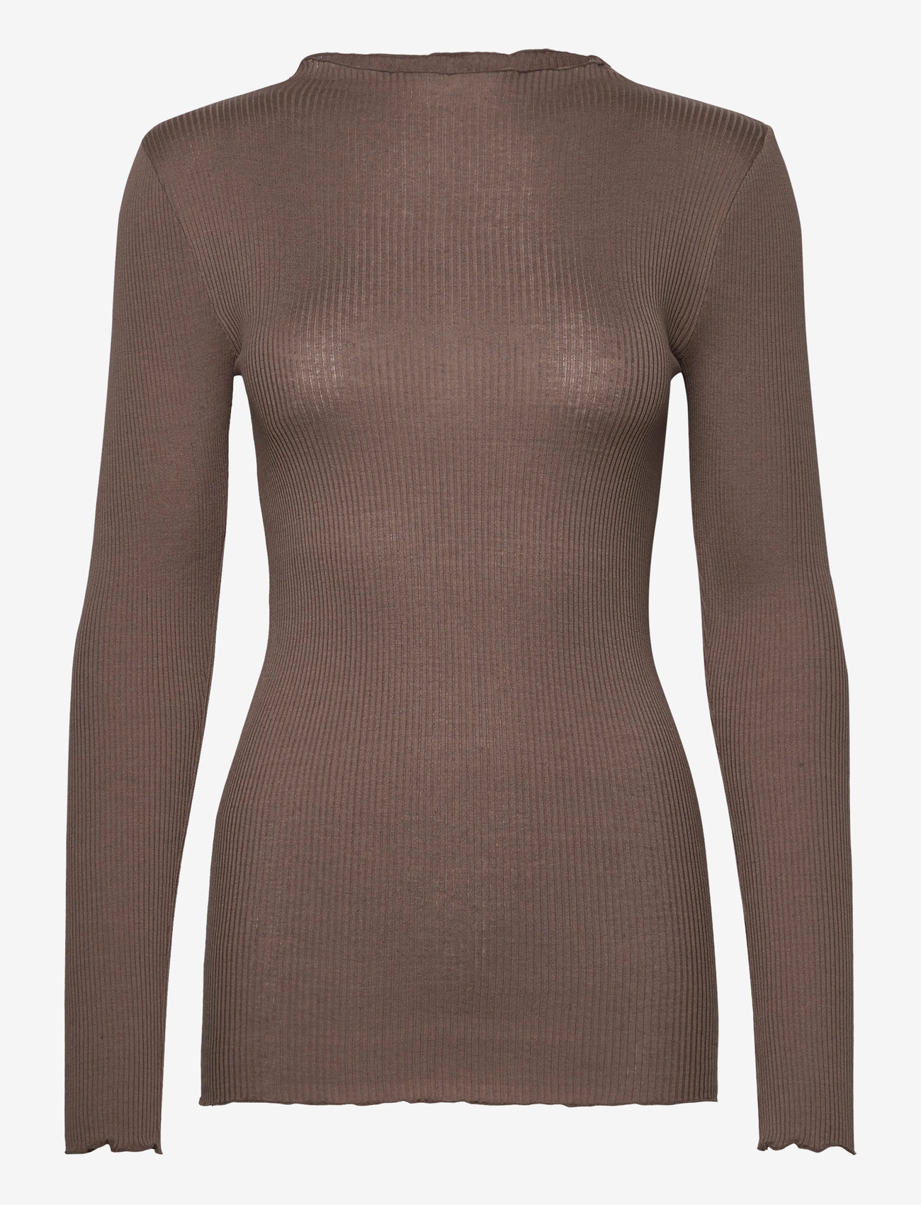 Rosemunde - Silk t-shirt - långärmade toppar - falcon - 0