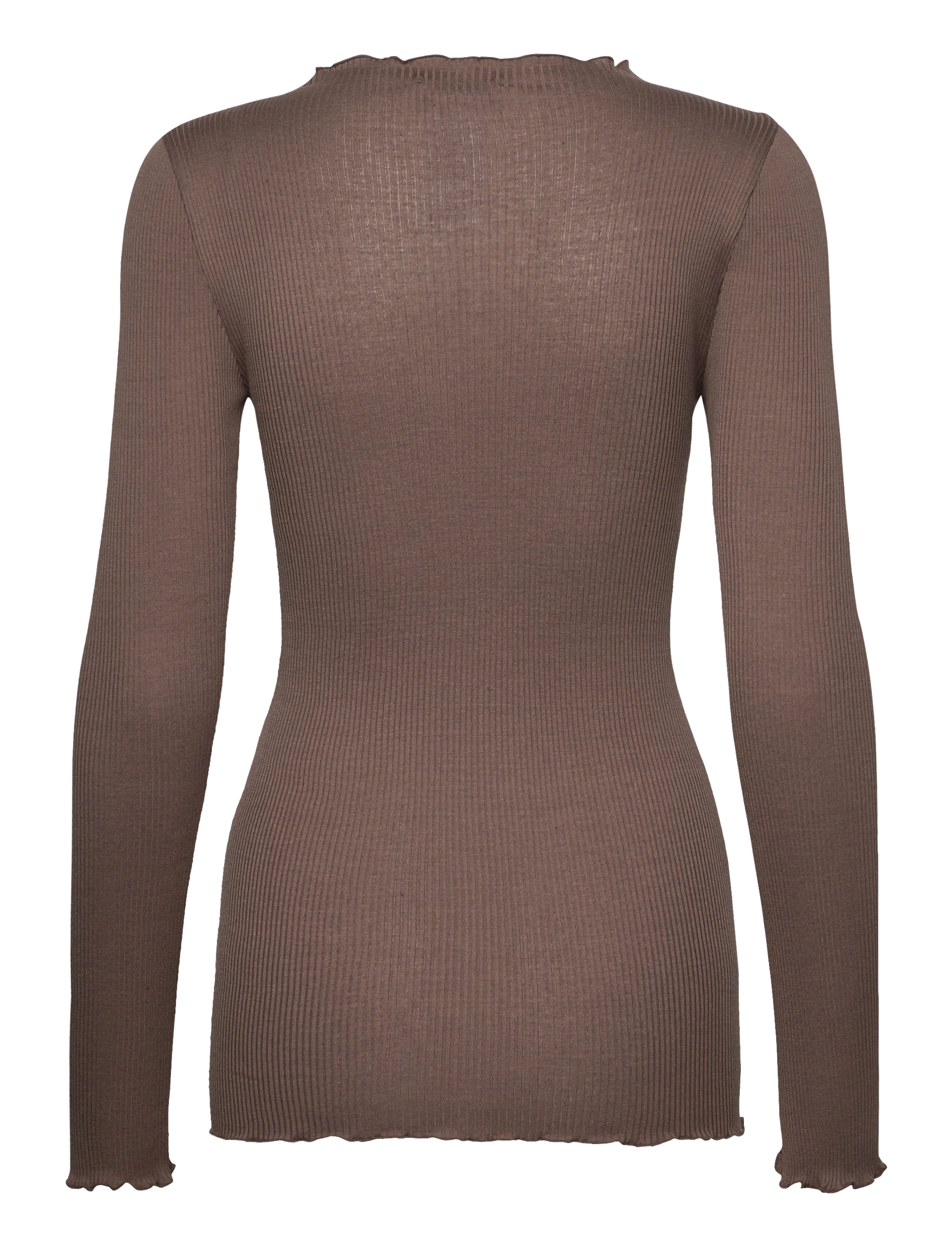 Rosemunde - RWPearl Silk LS T-shirt - långärmade toppar - falcon - 1