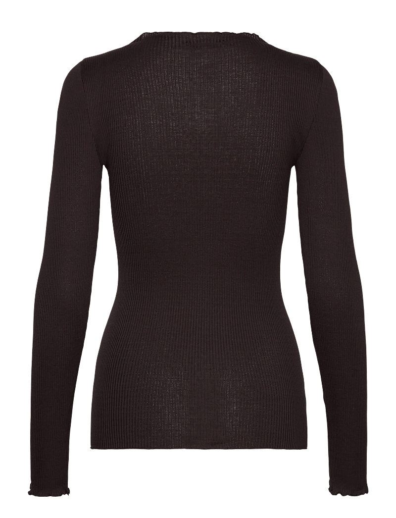 Rosemunde - Silk t-shirt - langærmede toppe - ganache - 1