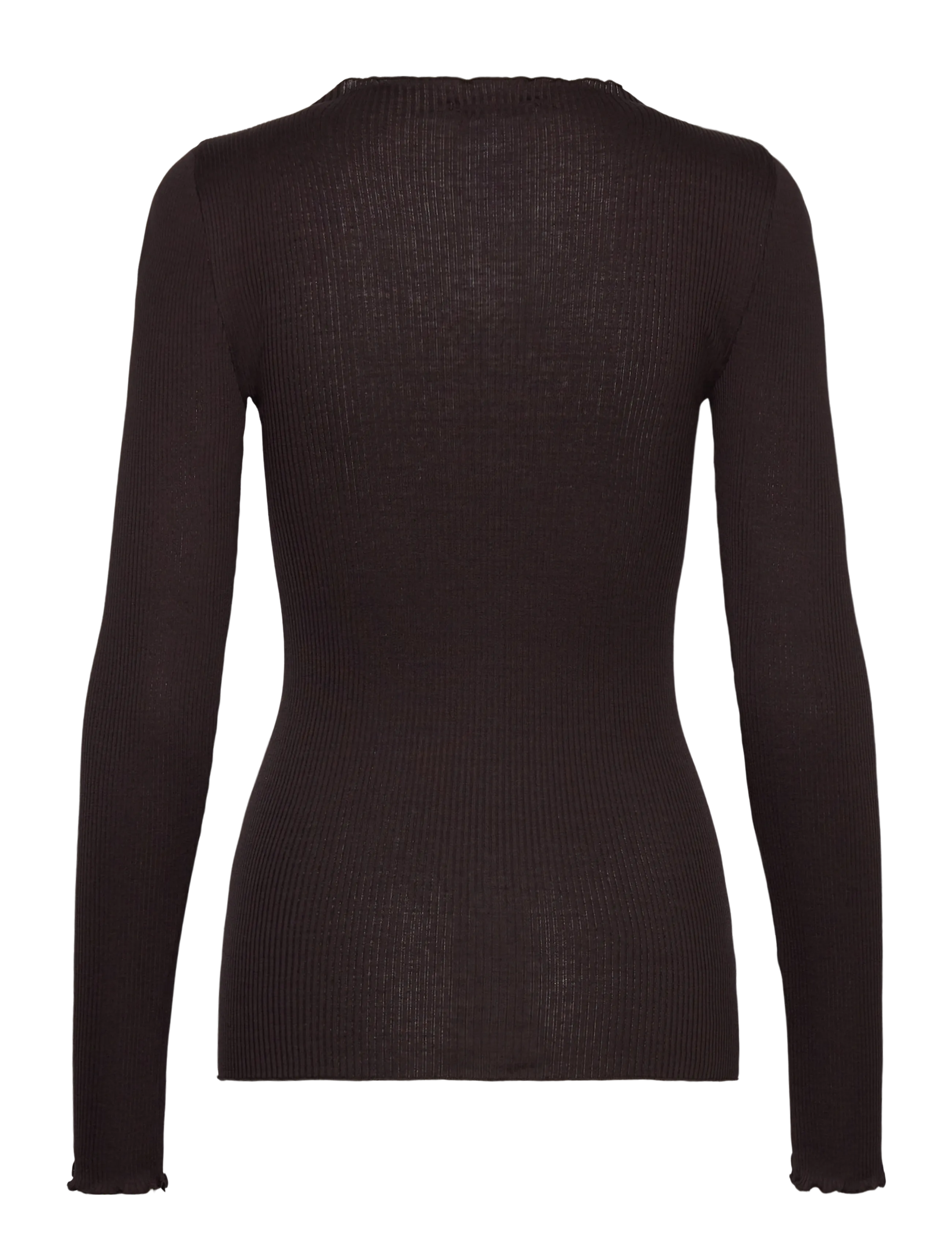 Rosemunde - RWPearl Silk LS T-shirt - långärmade toppar - ganache - 1