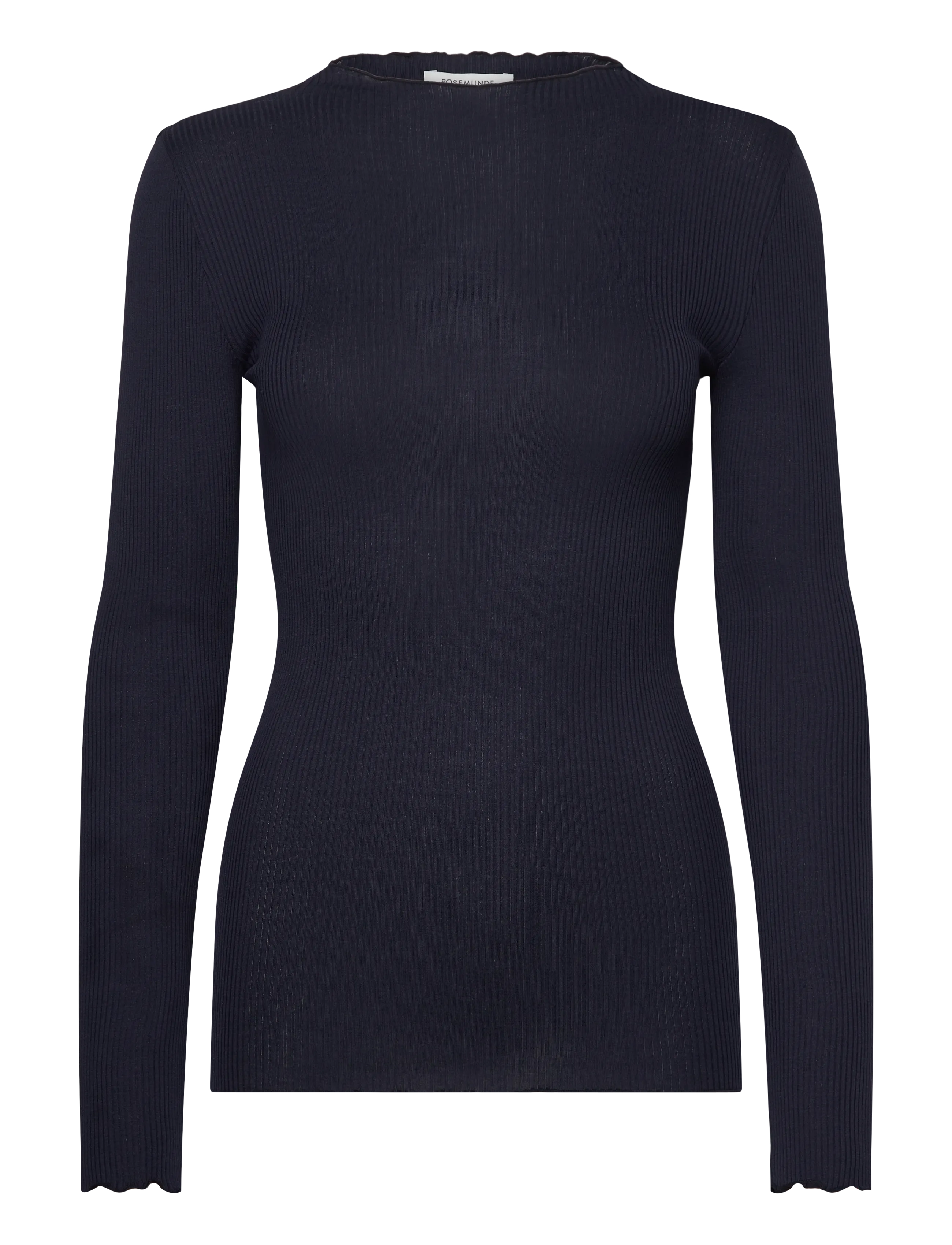 ROSEMUNDE Rwpearl Silk Ls T-Shirt Navy - L - Damen