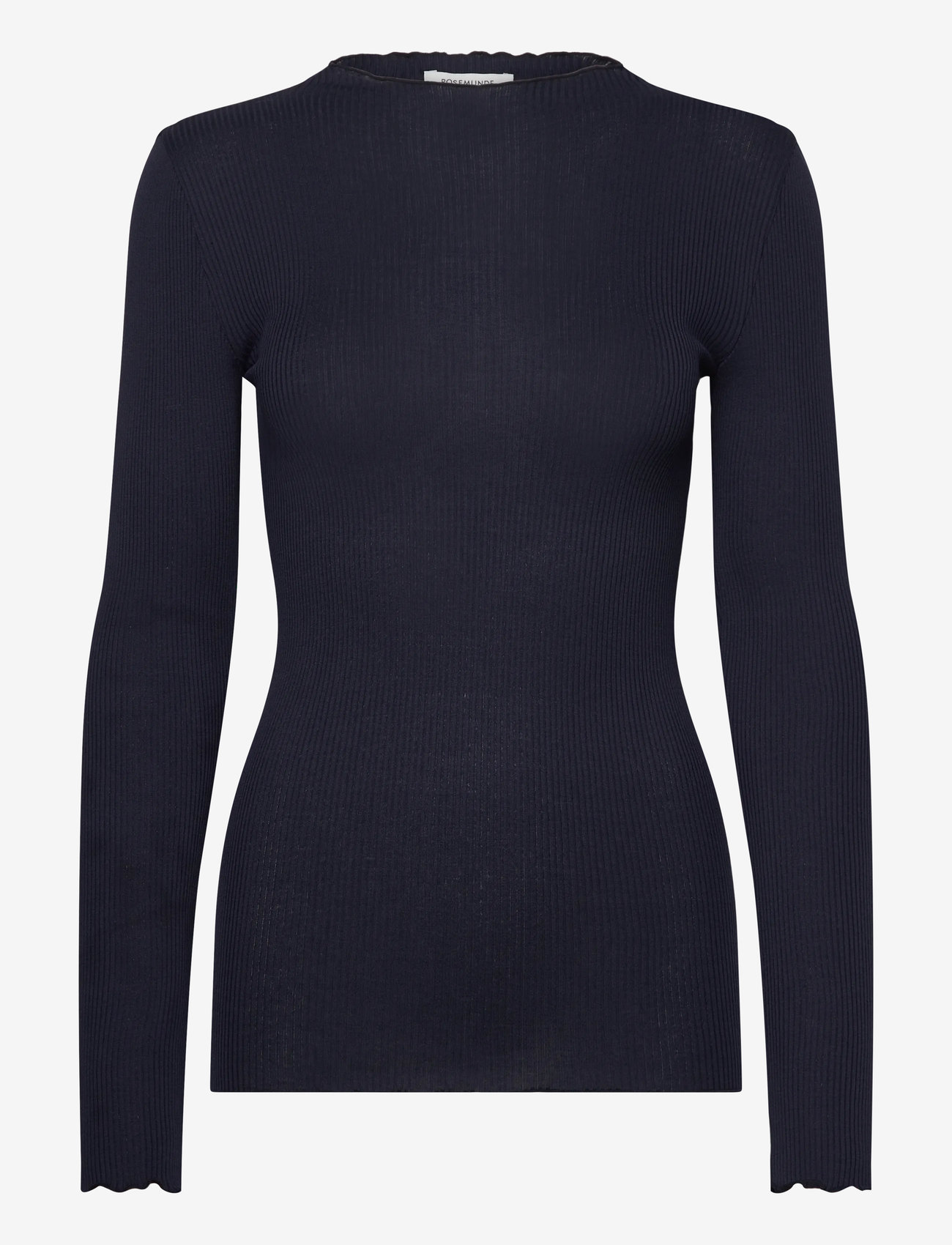Rosemunde - Silk t-shirt - långärmade toppar - navy - 0